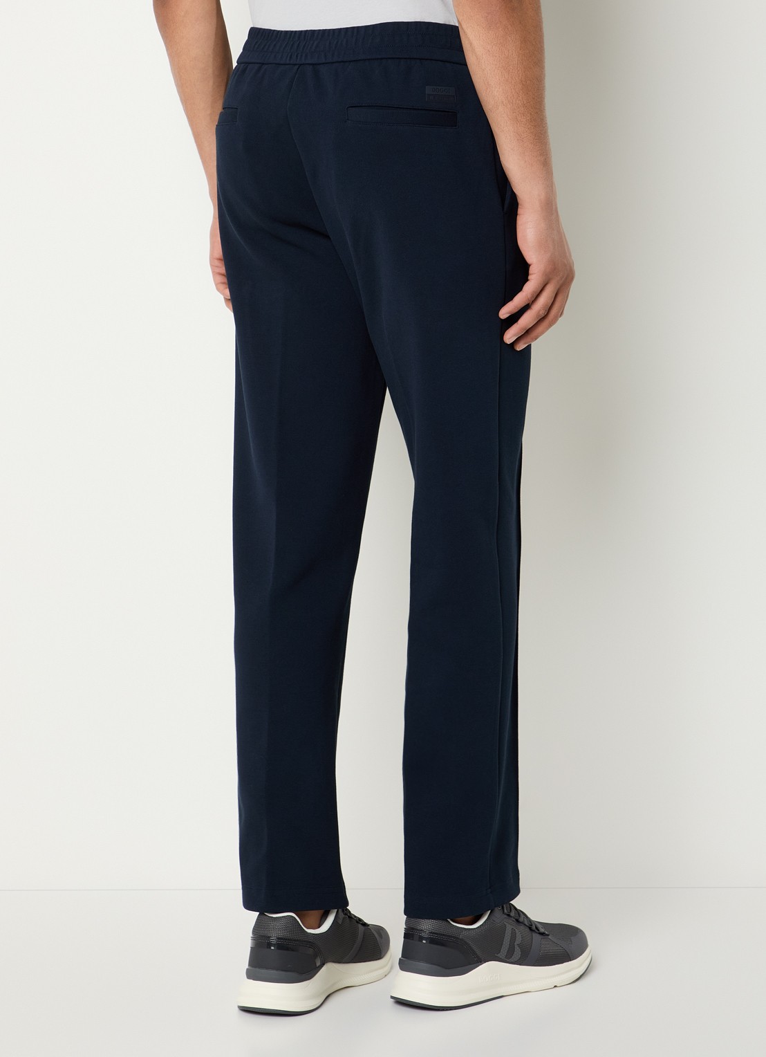 Boggi Milano Slim fit chino met steekzakken - achterkant donkerblauw