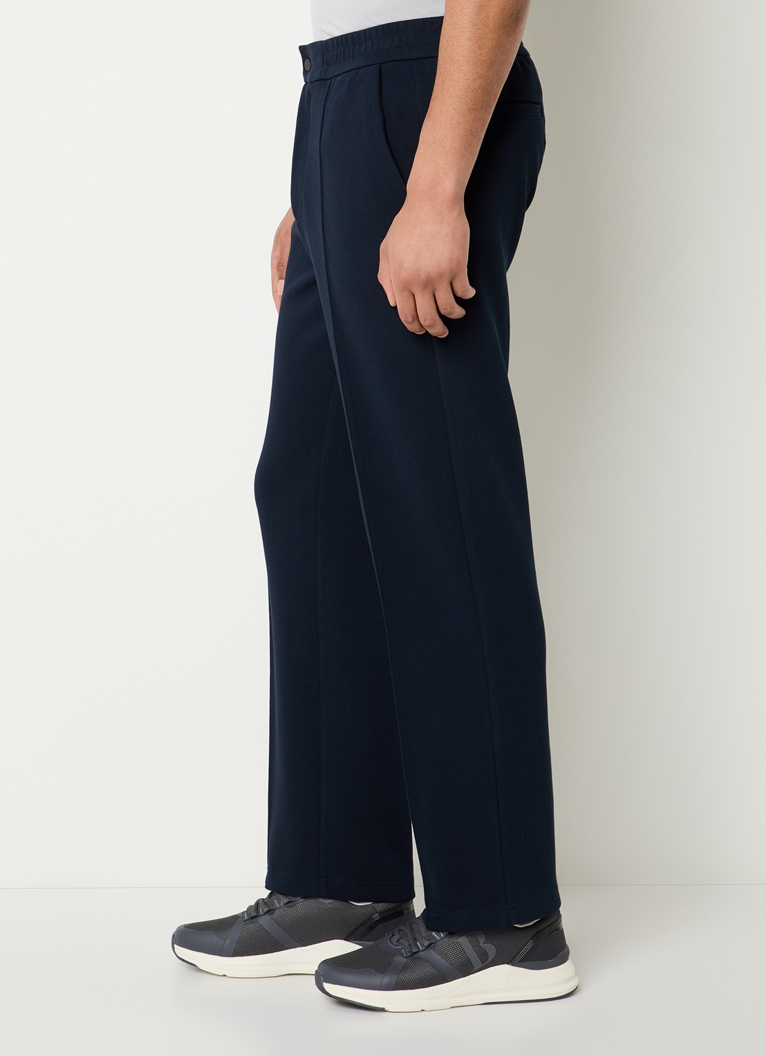 Boggi Milano Slim fit chino met steekzakken - detail 5 donkerblauw