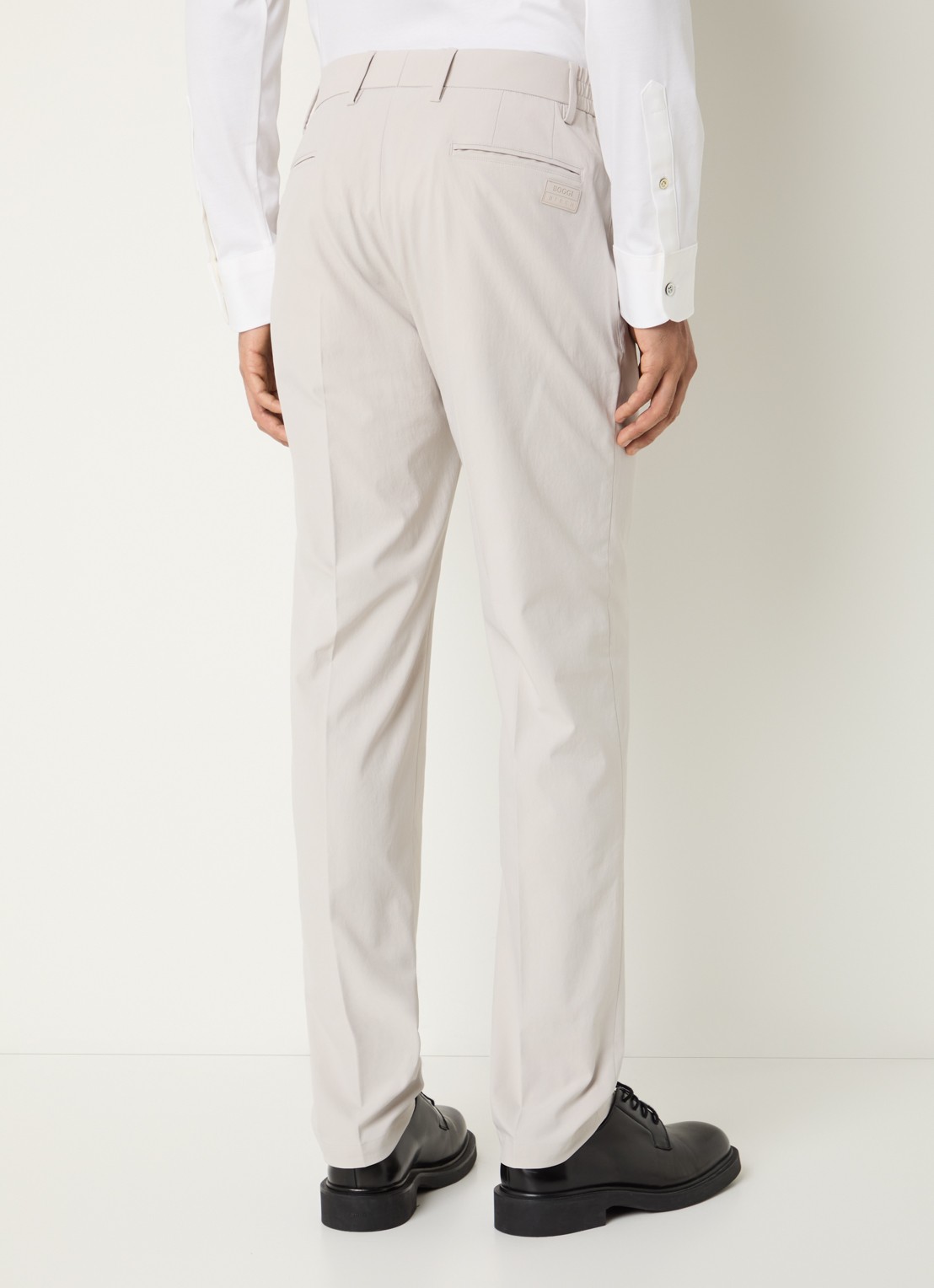 Boggi Milano Slim fit chino met steekzakken - achterkant 5 lichtgrijs