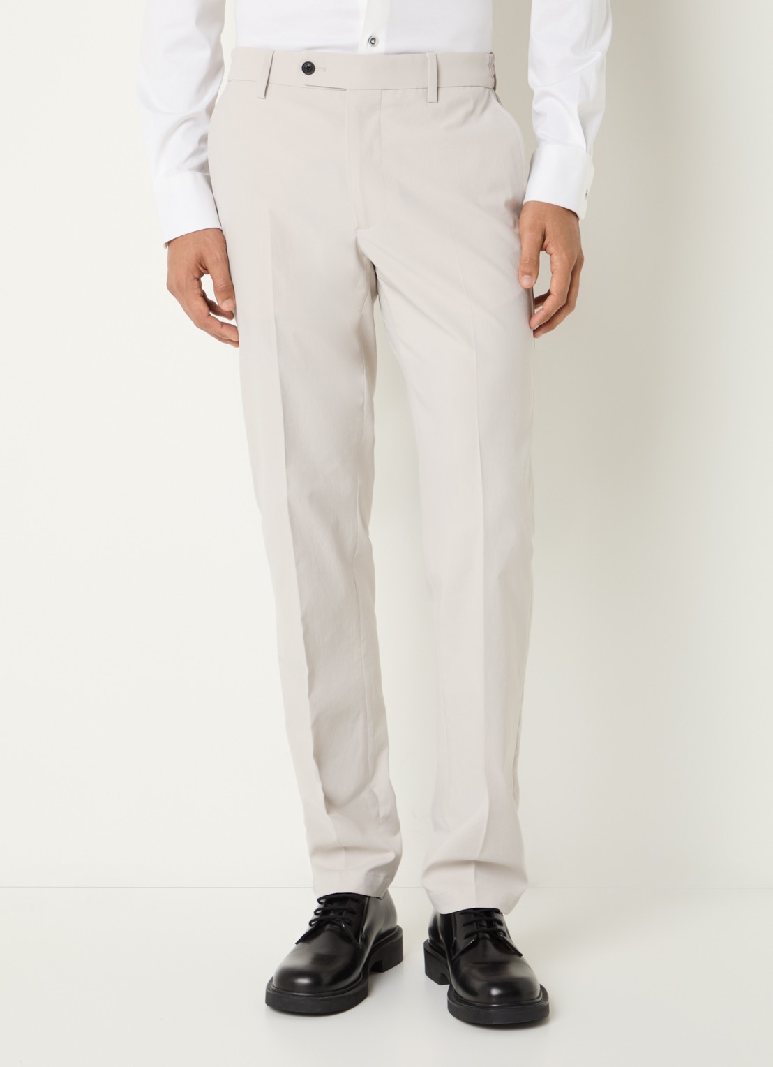 Boggi Milano Slim fit chino met steekzakken - detail lichtgrijs