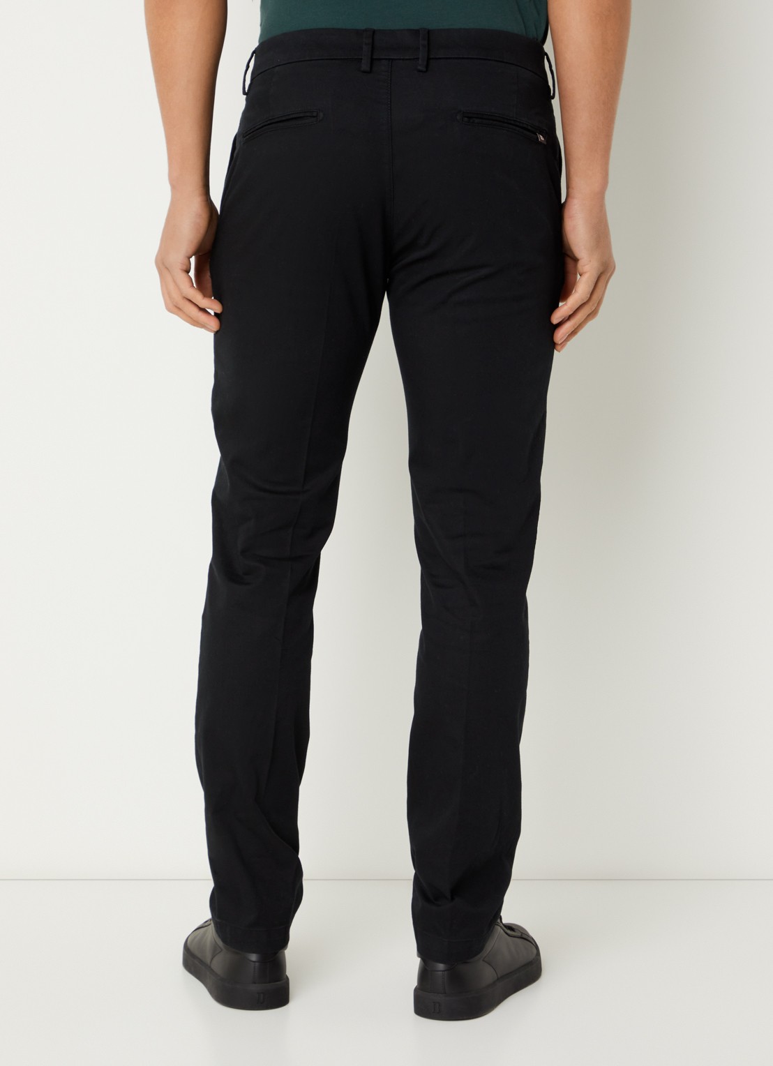 Boggi Milano Slim fit chino met steekzakken - achterkant zwart