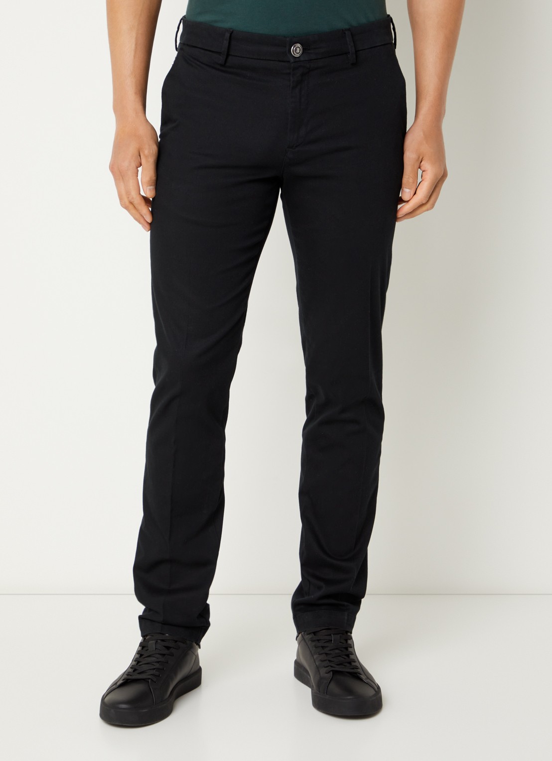 Boggi Milano Slim fit chino met steekzakken - detail 2 zwart