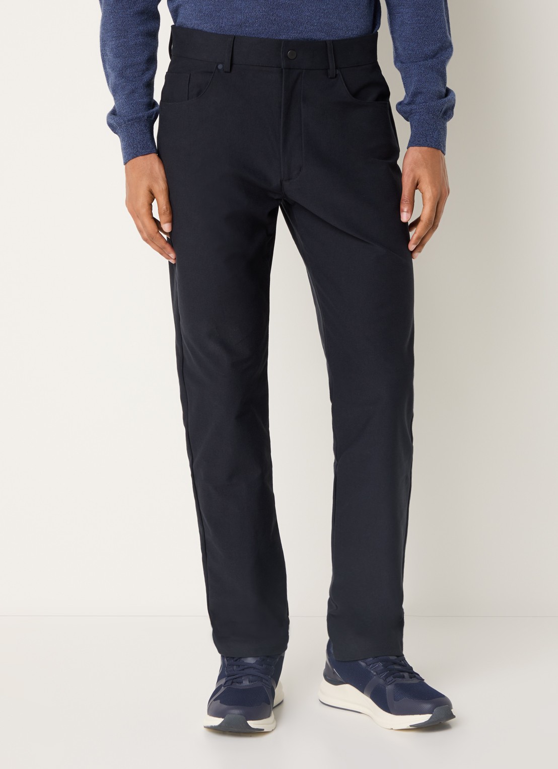 Boggi Milano Slim fit chino met steekzakken - detail 4 donkerblauw