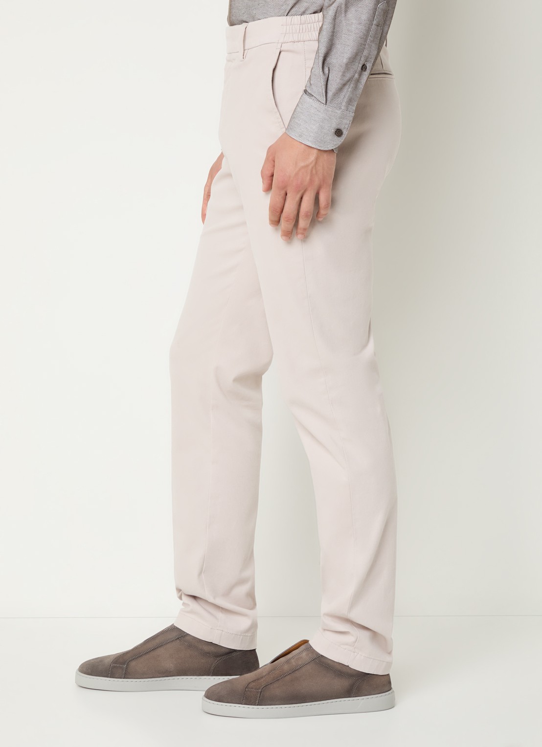 Boggi Milano Slim fit chino met steekzakken - detail 3 zand