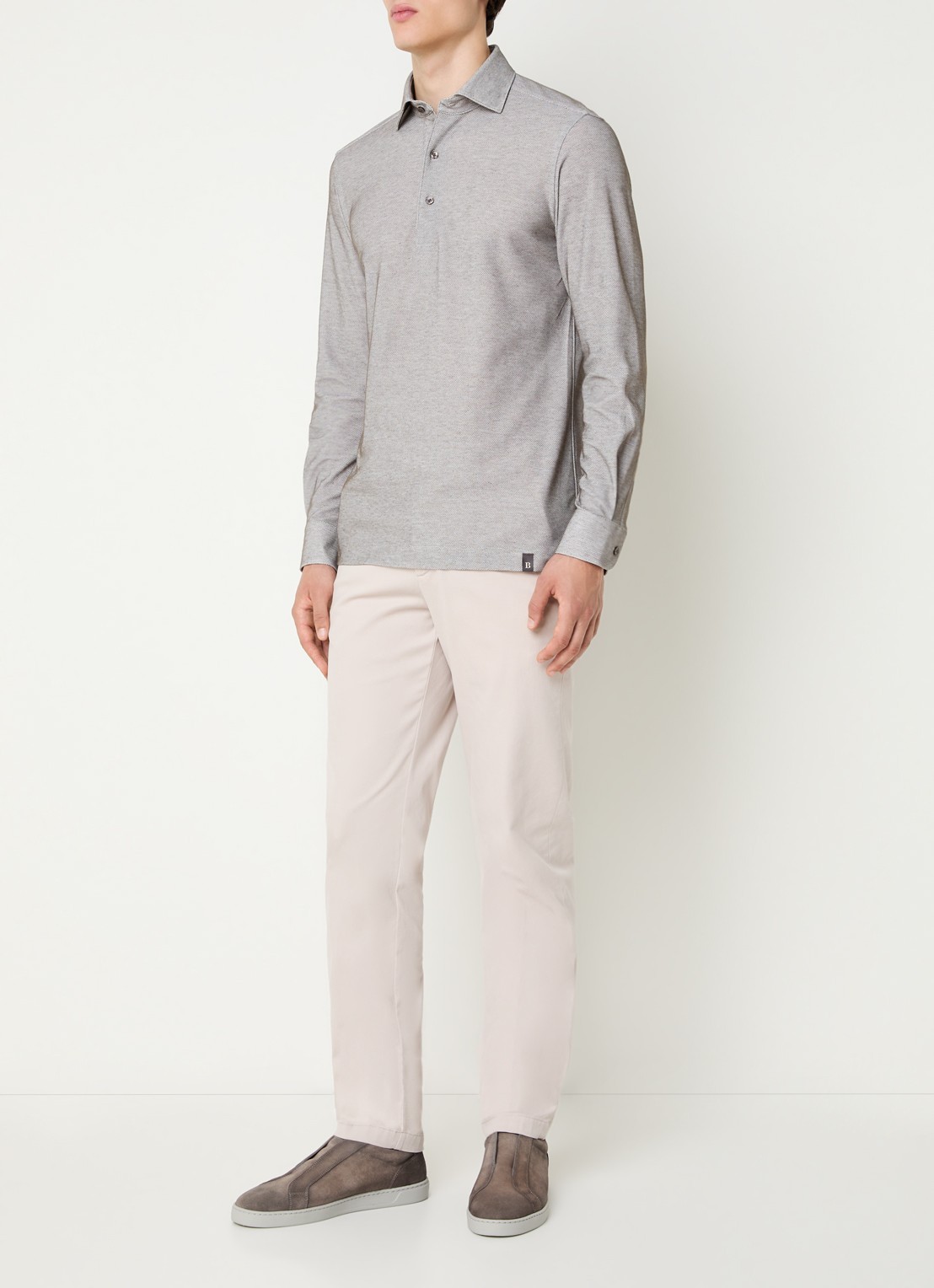 Boggi Milano Slim fit chino met steekzakken - voorkant 5 zand