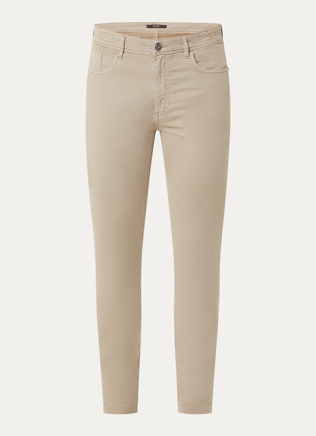 Boggi Milano Slim fit jeans met gekleurde wassing en steekzakken - voorkant 2 khaki