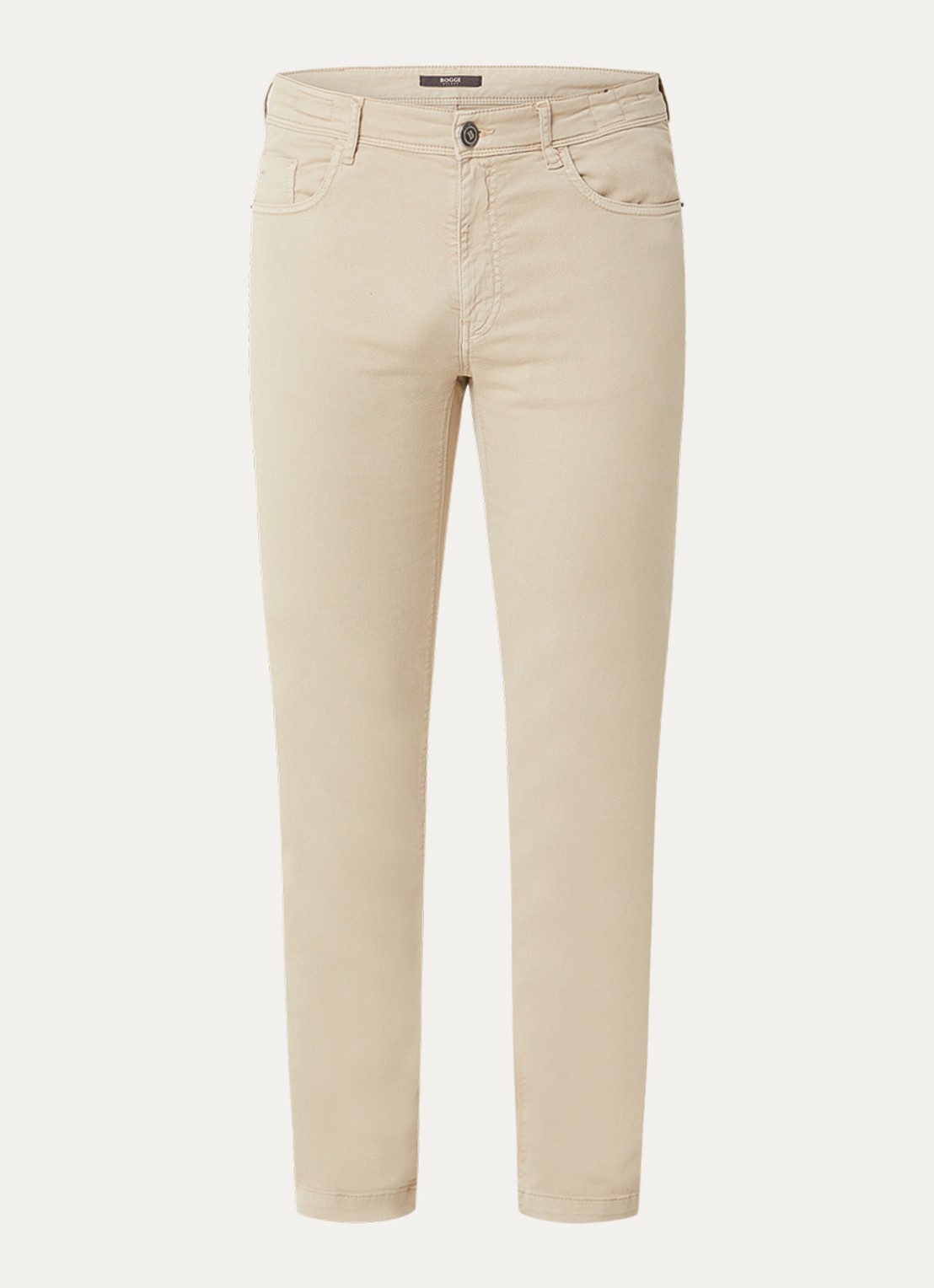 Boggi Milano Slim fit jeans met gekleurde wassing en steekzakken - voorkant 2 beige