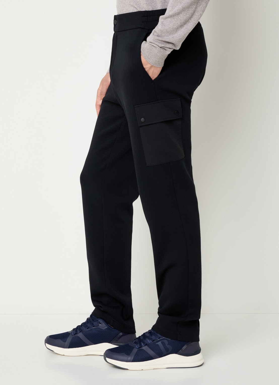 Boggi Milano Slim fit joggingboek met klepzak - detail 2 zwart