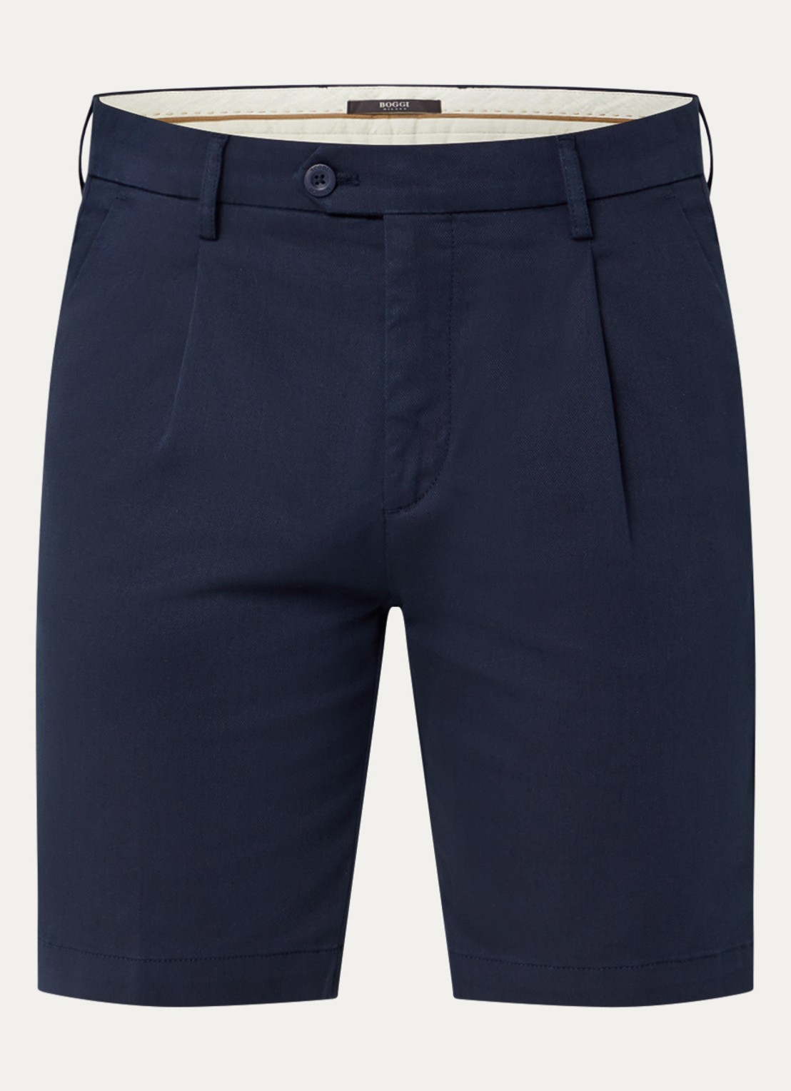 Boggi Milano Slim fit korte broek met steekzakken - voorkant 3 donkerblauw