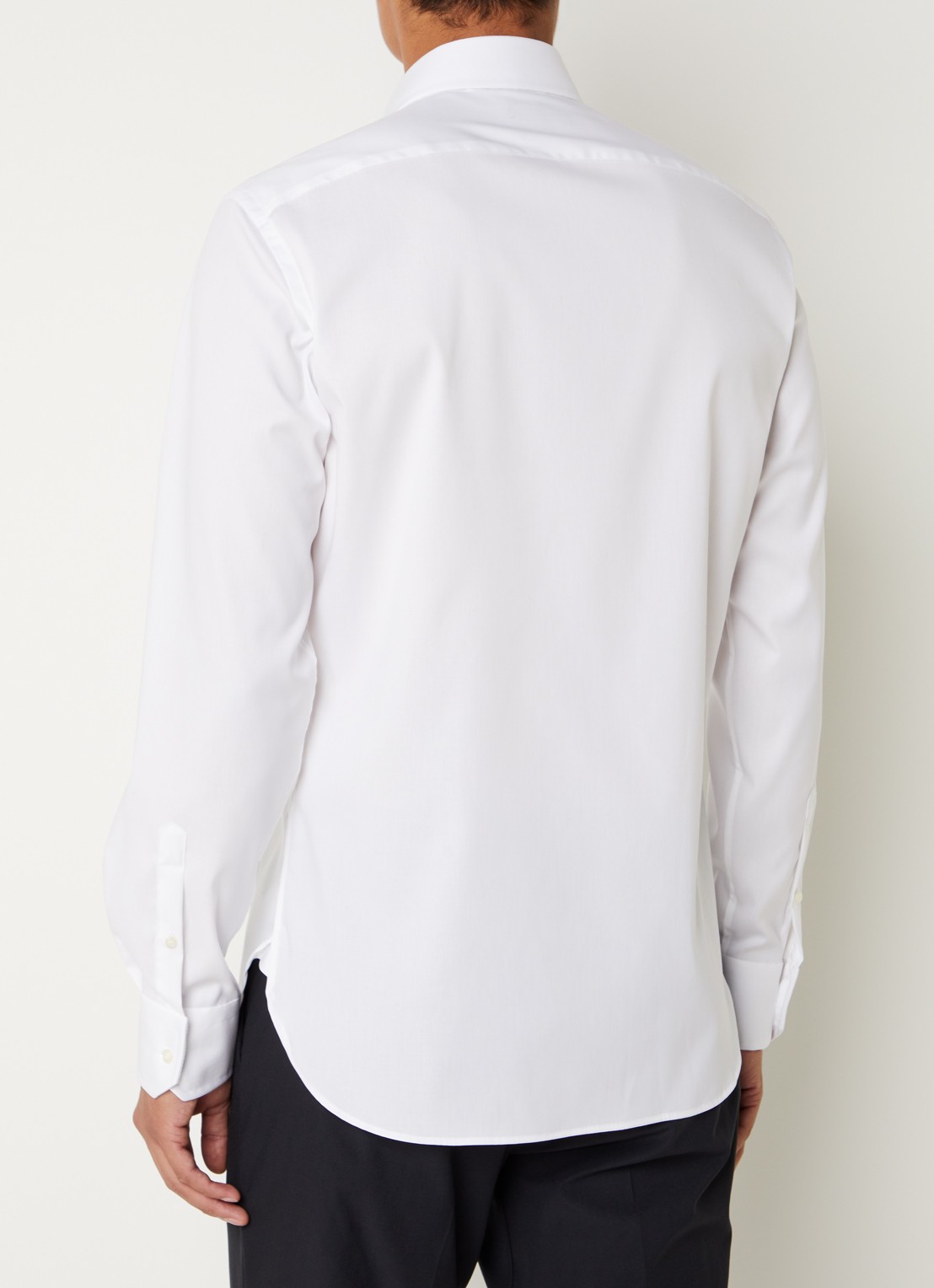 Boggi Milano Slim fit overhemd met cut away kraag  - achterkant 2 wit