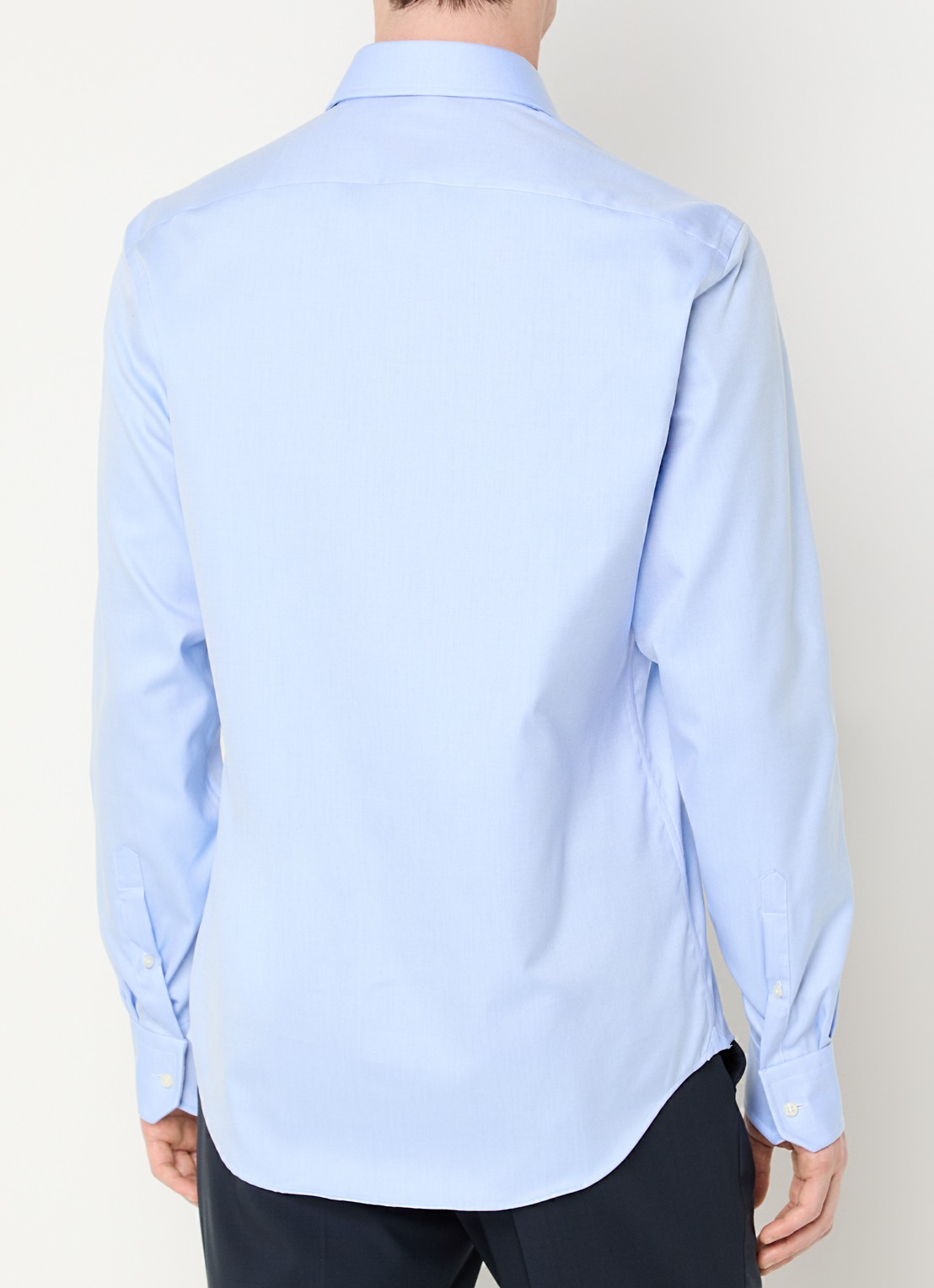 Boggi Milano Slim fit overhemd met cut away kraag - achterkant 3 lichtblauw