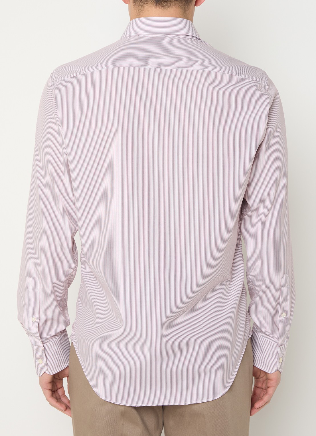 Boggi Milano Slim fit overhemd met cut away kraag - achterkant 3 bordeauxrood