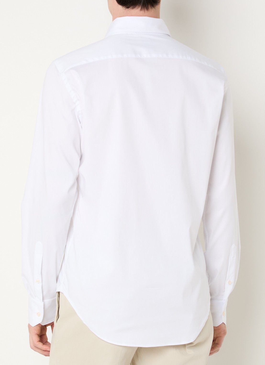 Boggi Milano Slim fit overhemd met cut away kraag - achterkant wit