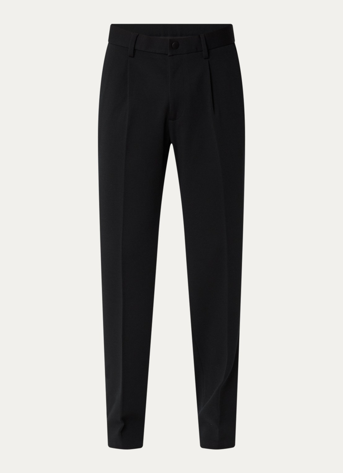Boggi Milano Slim fit pantalon in wolblend met steekzakken - voorkant 4 zwart