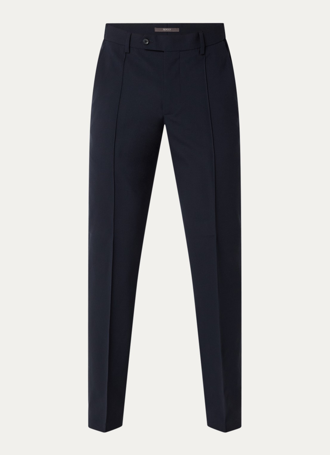 Boggi Milano Slim fit pantalon in wolblend met steekzakken - voorkant 4 donkerblauw