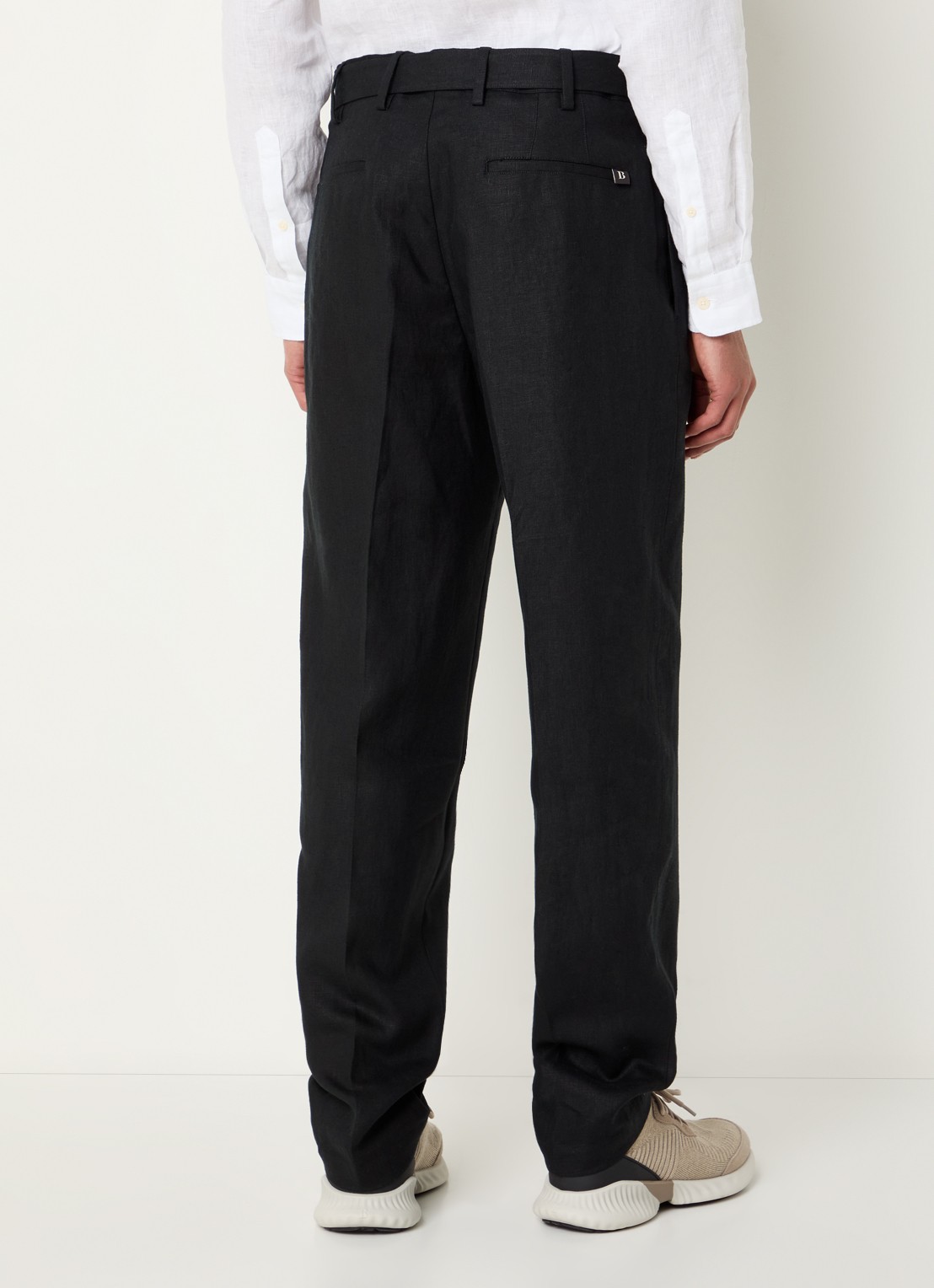 Boggi Milano Slim fit pantalon met ceintuur - achterkant zwart