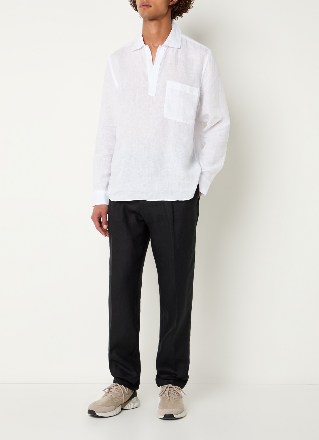 Boggi Milano Slim fit pantalon met ceintuur - voorkant 5 zwart