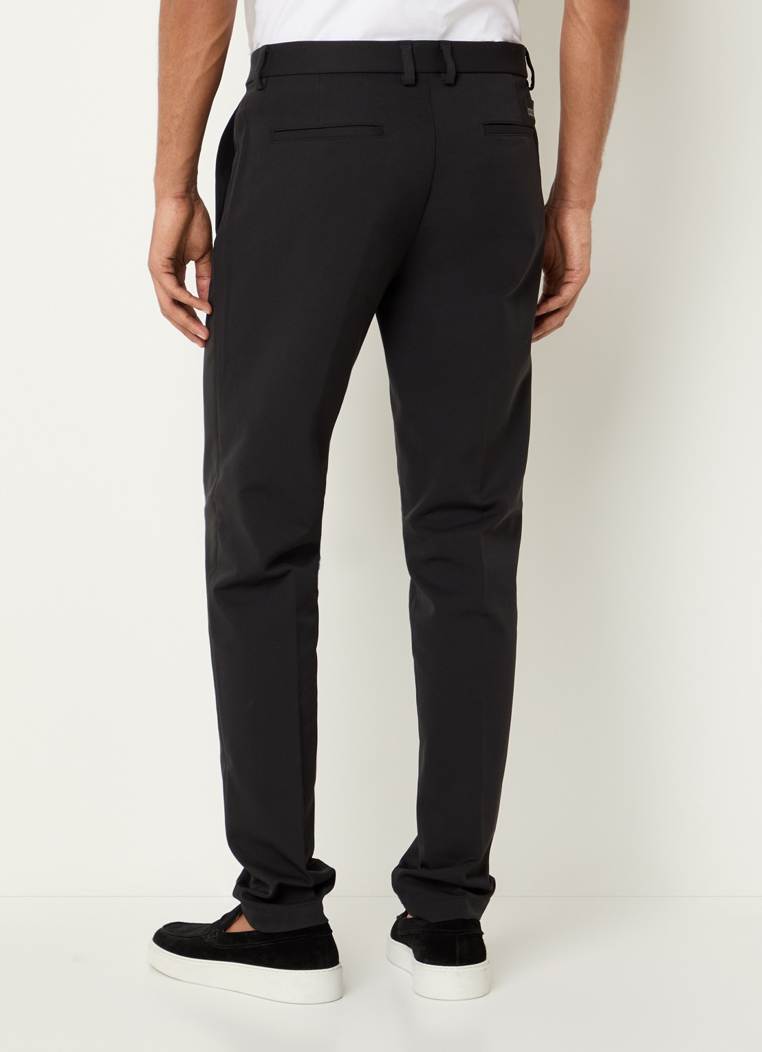 Boggi Milano Slim fit pantalon met persplooi en steekzakken - achterkant 3 zwart