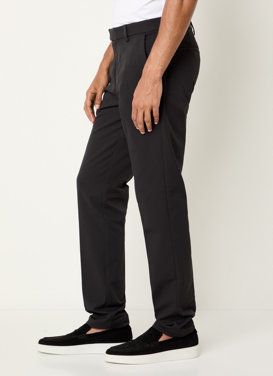 Boggi Milano Slim fit pantalon met persplooi en steekzakken - detail 2 zwart