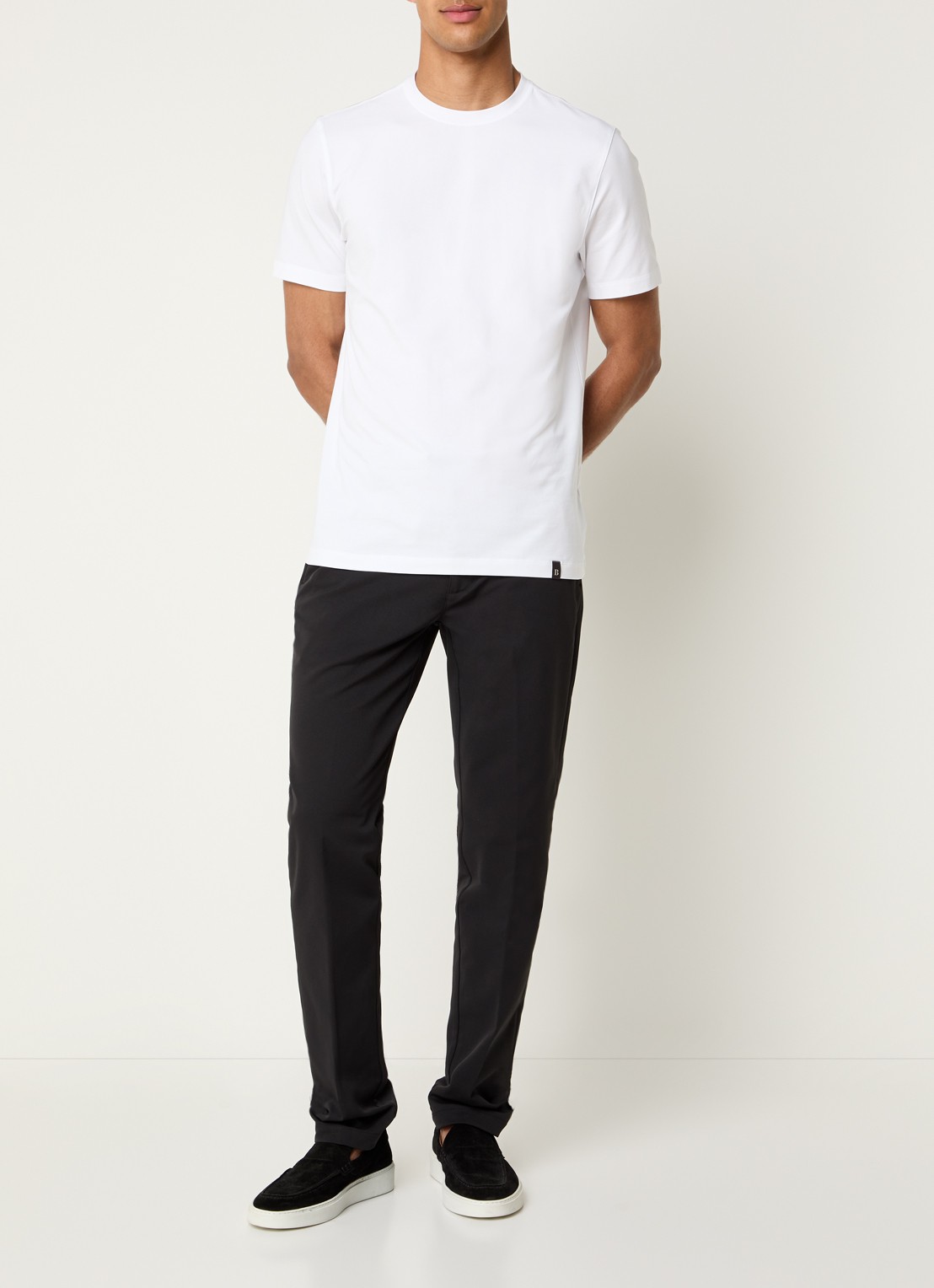 Boggi Milano Slim fit pantalon met persplooi en steekzakken - voorkant 5 zwart