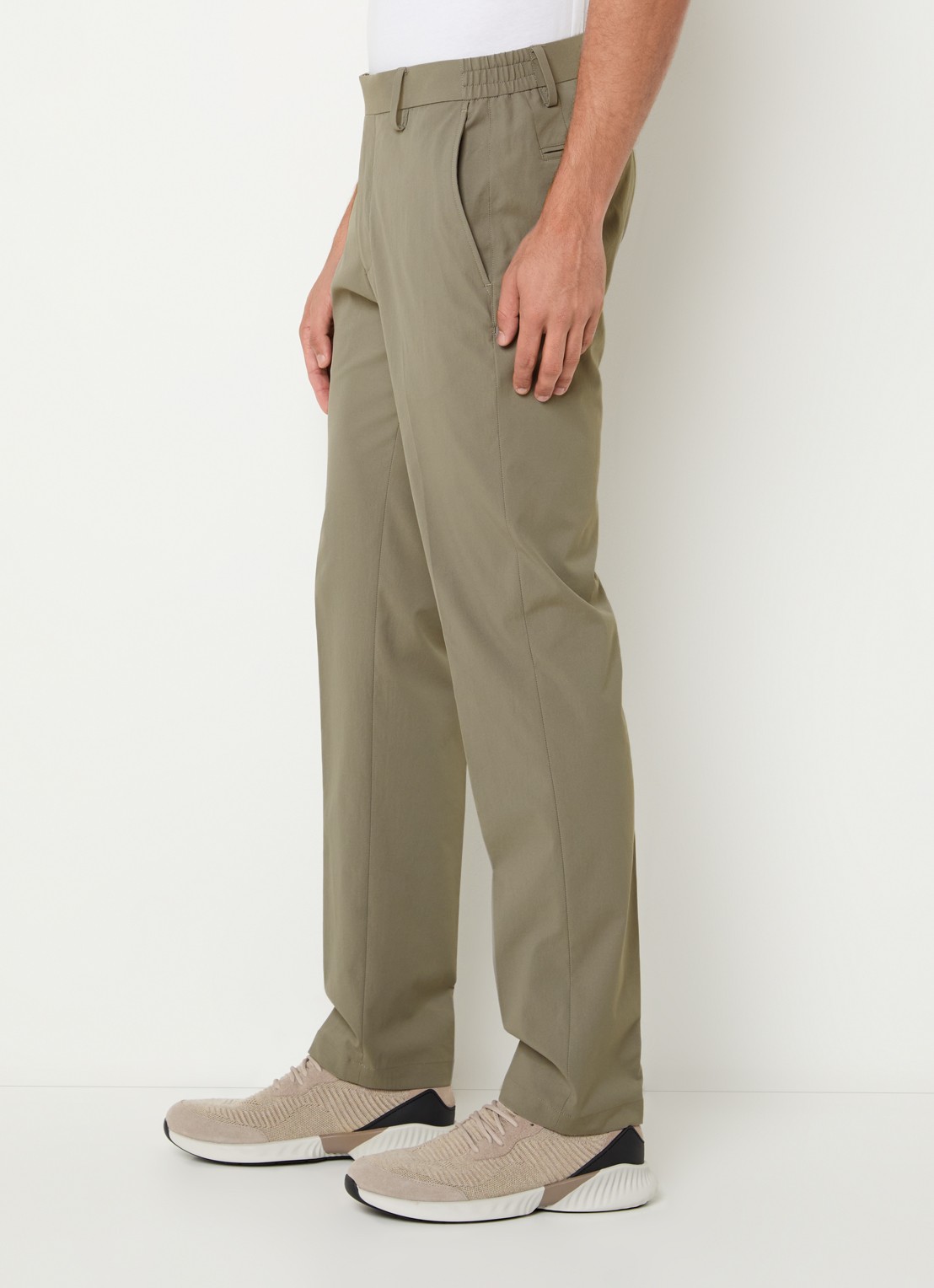 Boggi Milano Slim fit pantalon met steekzakken - detail 3 olijfgroen