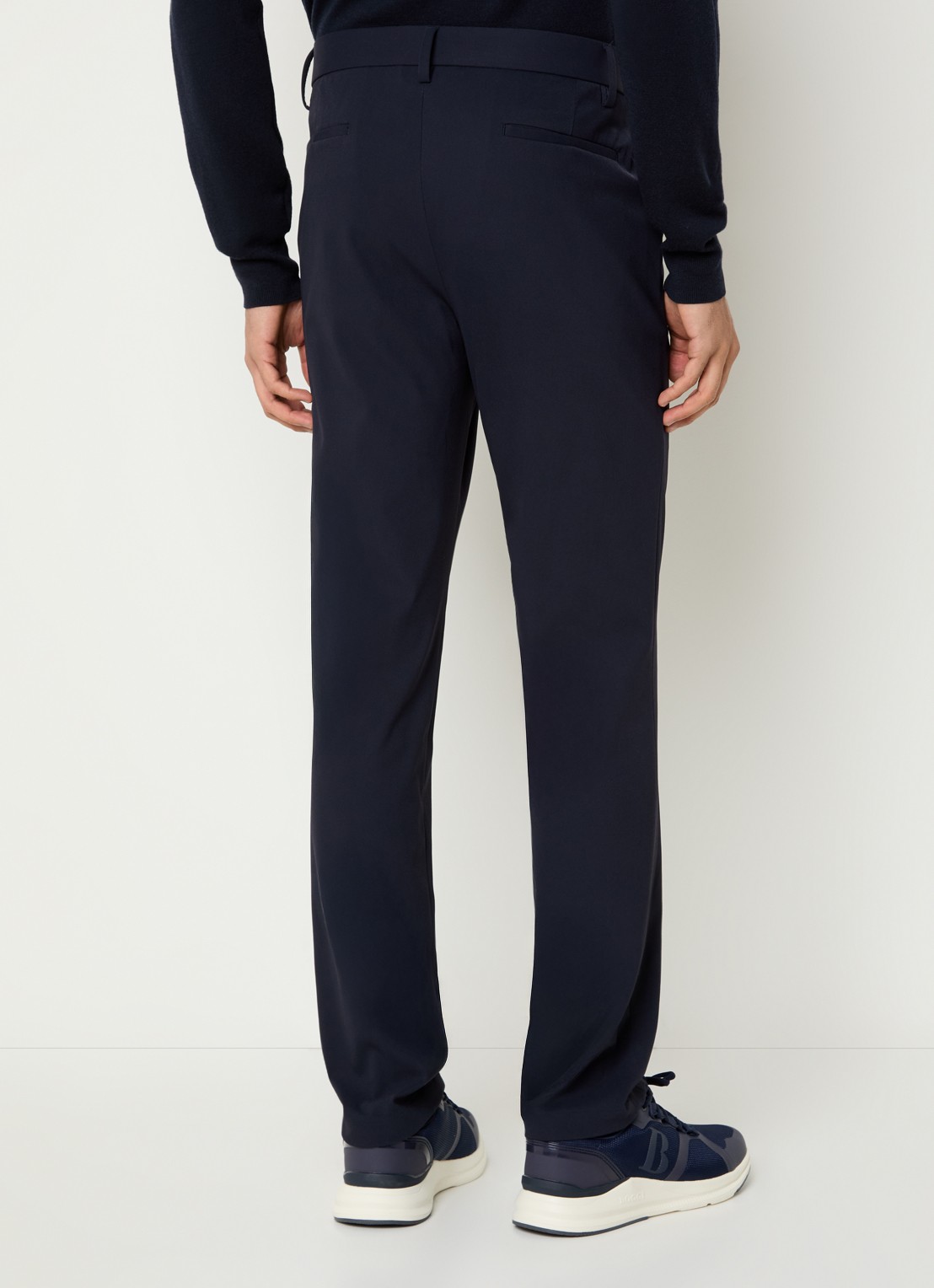 Boggi Milano Slim fit pantalon met steekzakken - achterkant 5 donkerblauw