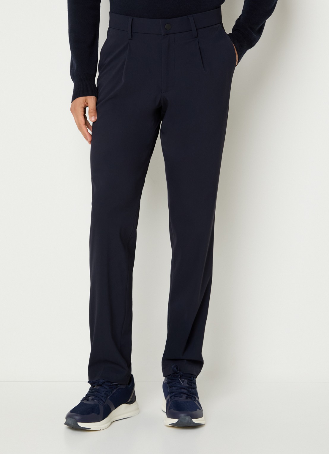 Boggi Milano Slim fit pantalon met steekzakken - detail 3 donkerblauw