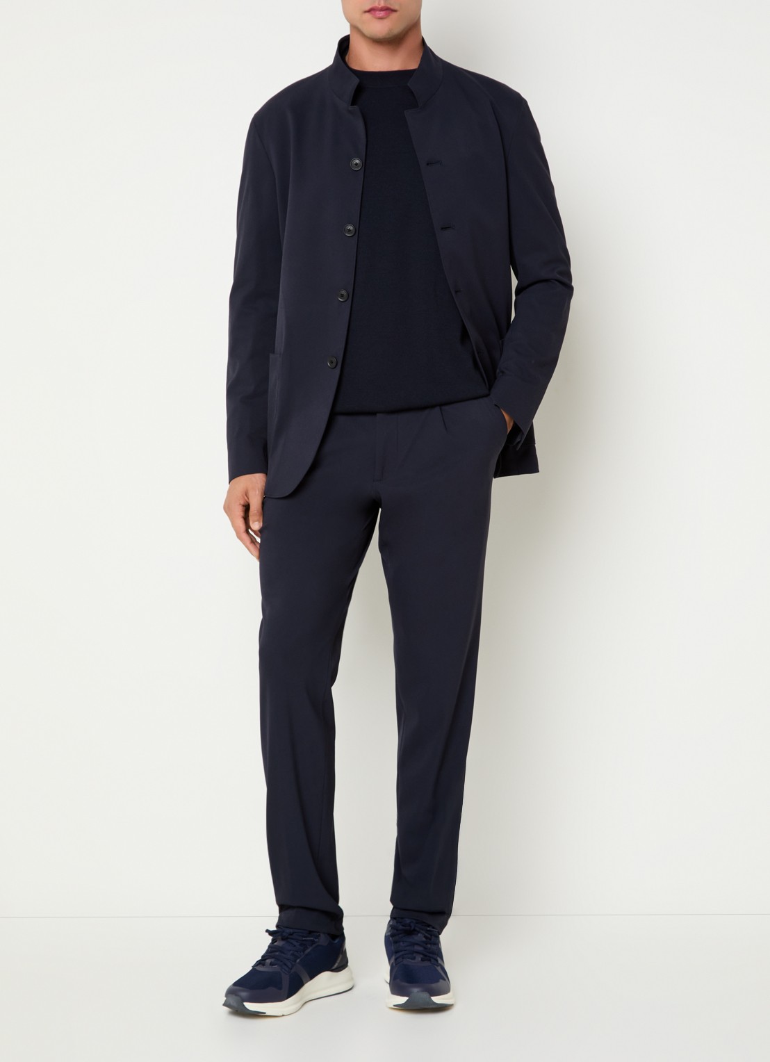 Boggi Milano Slim fit pantalon met steekzakken - voorkant 2 donkerblauw