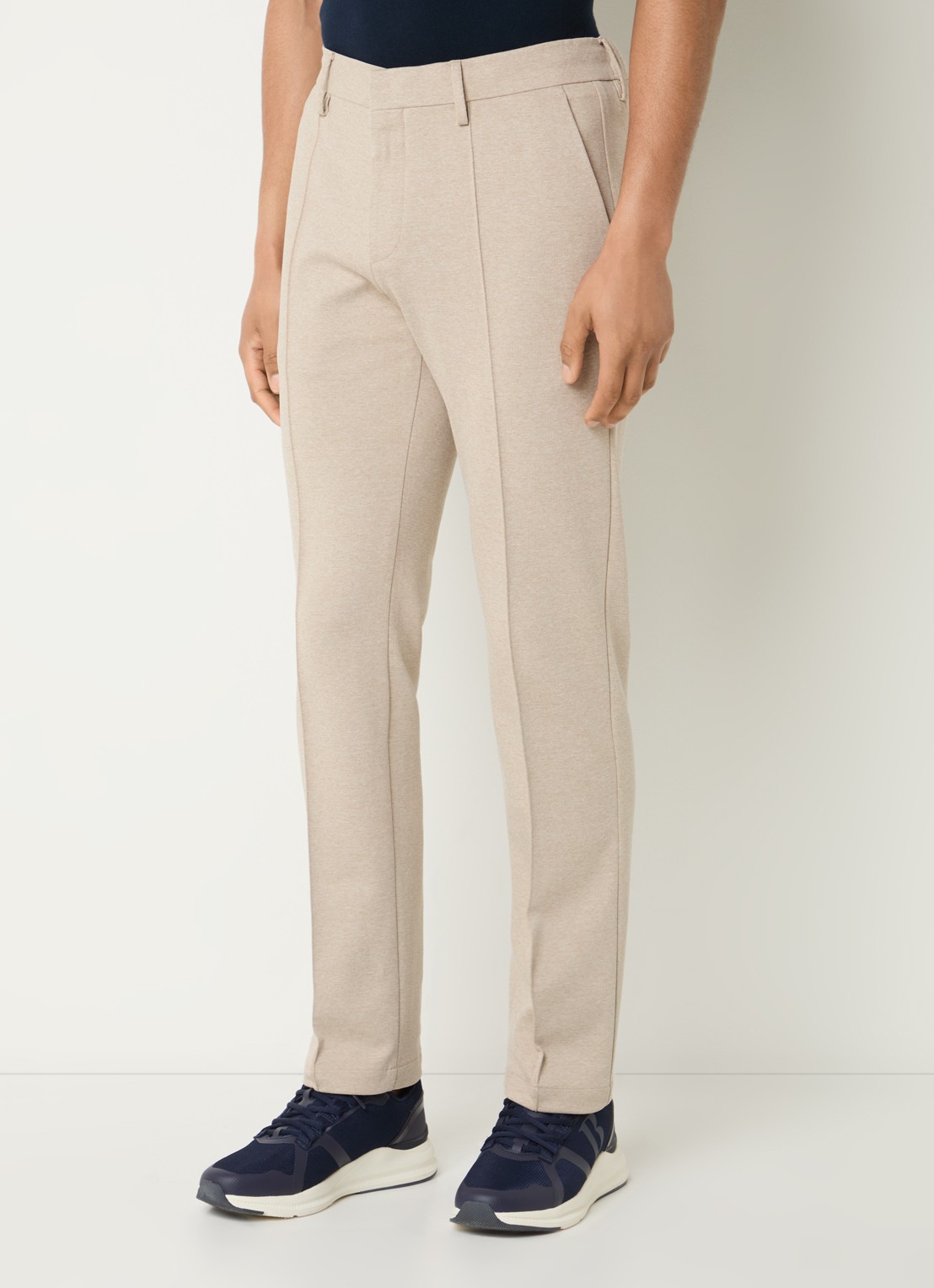 Boggi Milano Slim fit pantalon met steekzakken - detail 4 beige