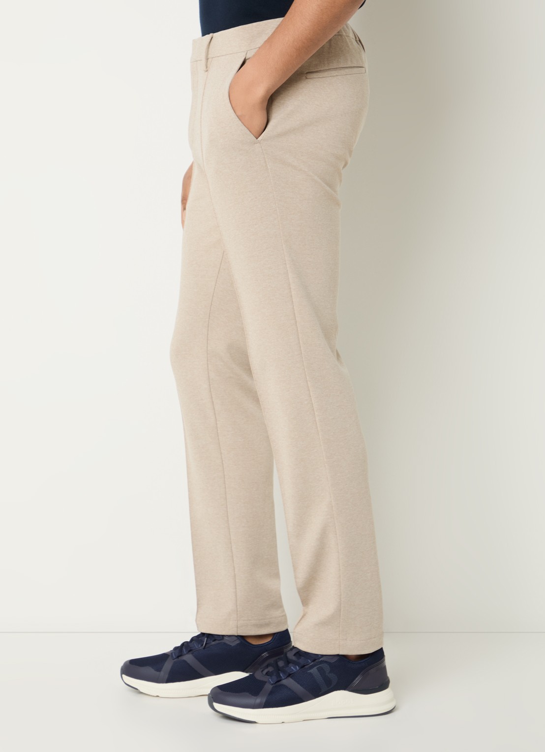 Boggi Milano Slim fit pantalon met steekzakken - detail 5 beige