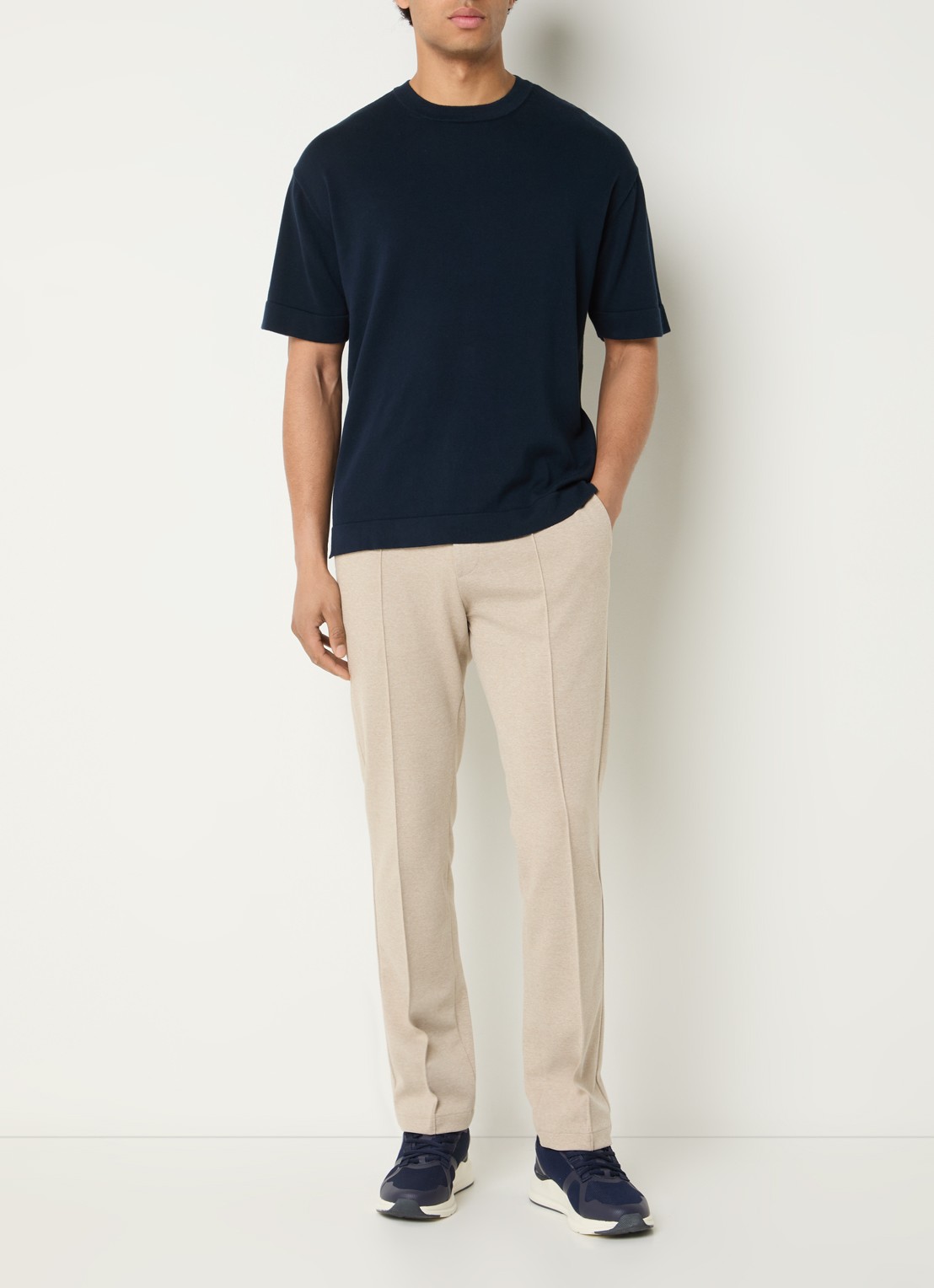 Boggi Milano Slim fit pantalon met steekzakken - voorkant 3 beige