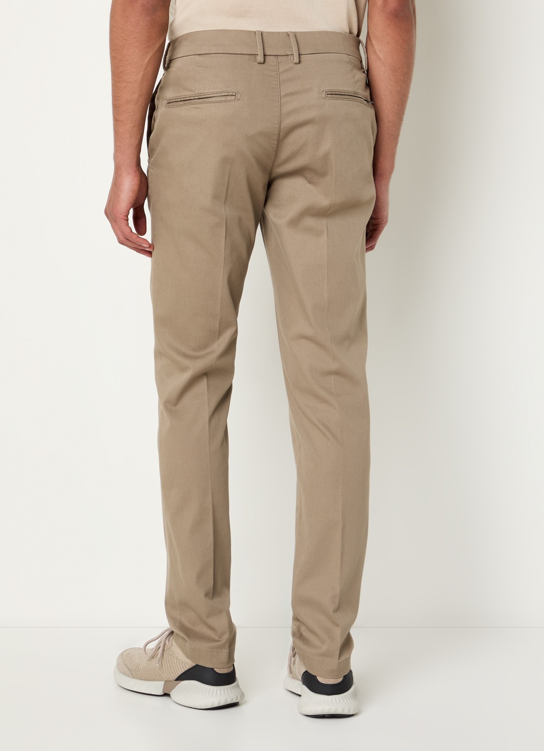 Boggi Milano Slim fit pantalon met steekzakken - achterkant zand