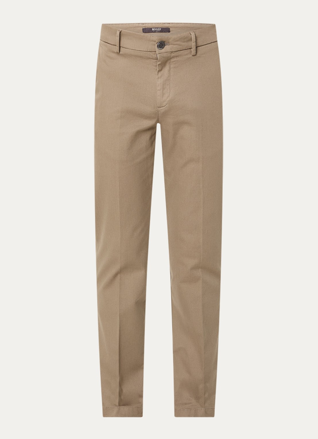 Boggi Milano Slim fit pantalon met steekzakken - voorkant 4 zand