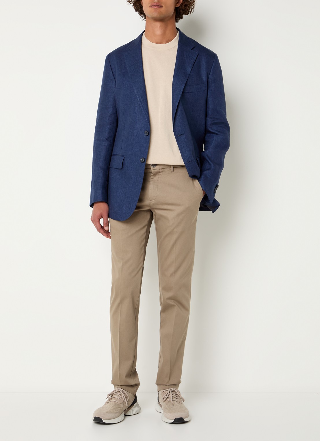 Boggi Milano Slim fit pantalon met steekzakken - voorkant 5 zand