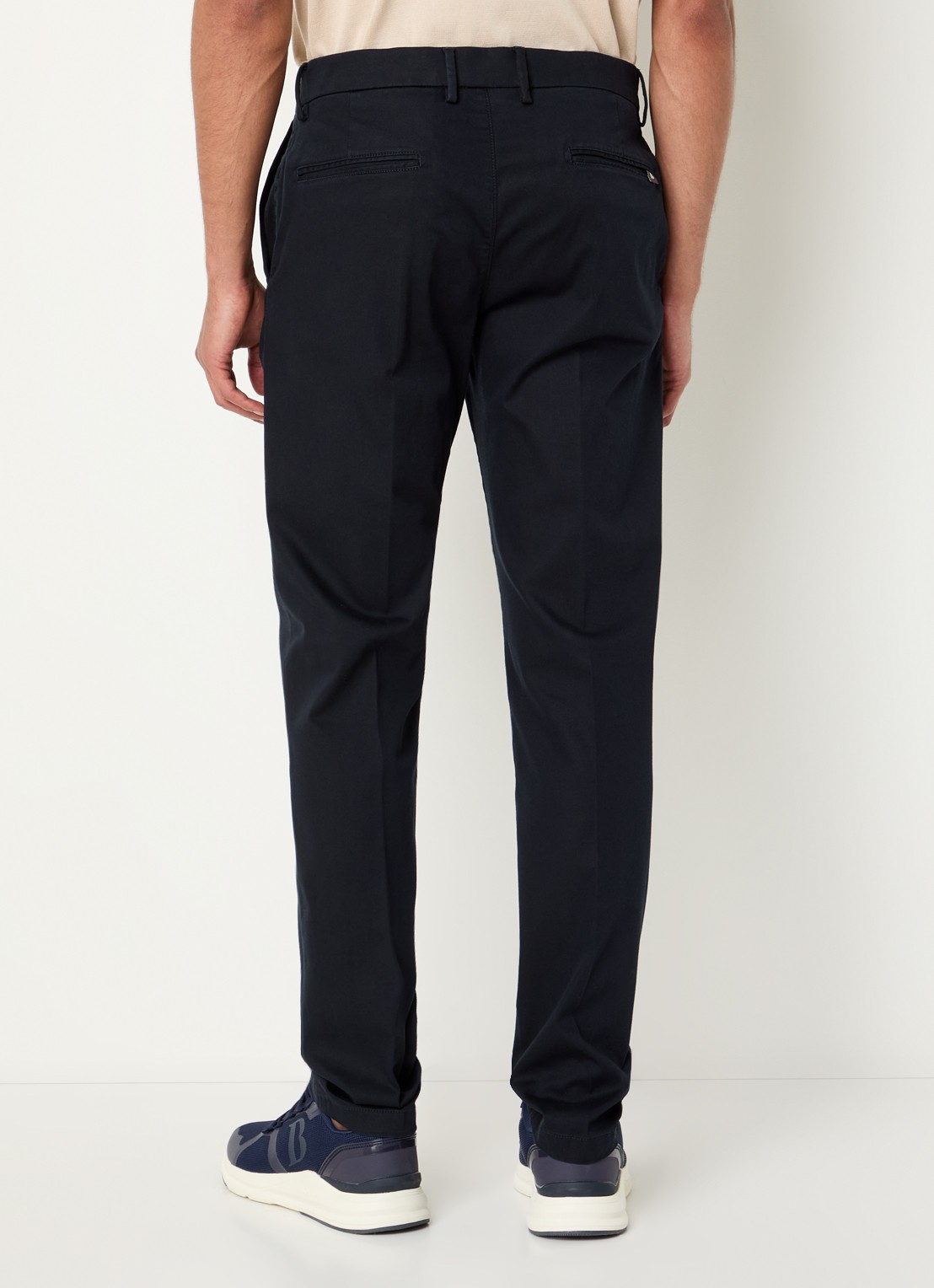 Boggi Milano Slim fit pantalon met steekzakken - achterkant donkerblauw