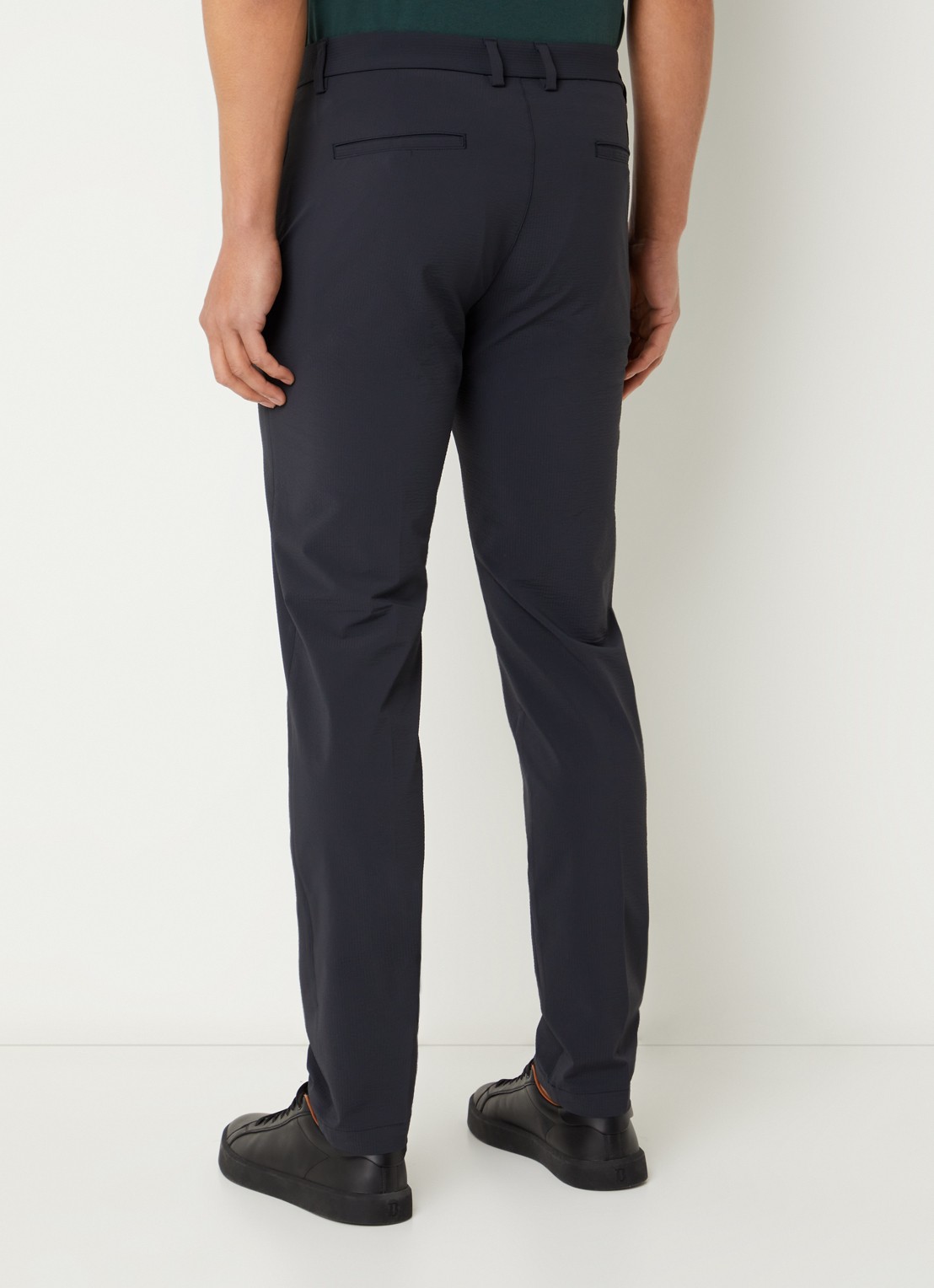 Boggi Milano Slim fit pantalon met structuur en steekzakken - achterkant 3 donkerblauw