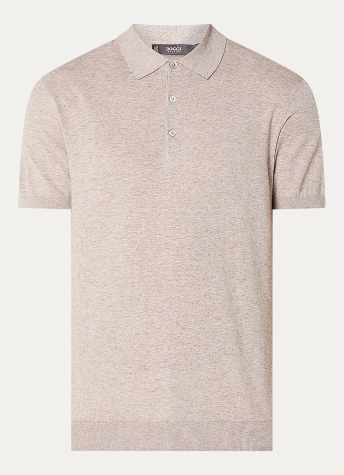 Boggi Milano Slim fit polo in linnenblend - voorkant beige