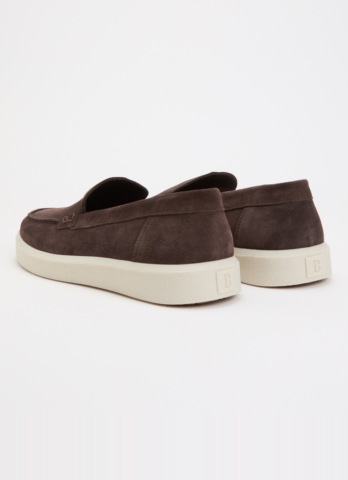 Boggi Milano Slip-on van suède - achterkant donkerbruin