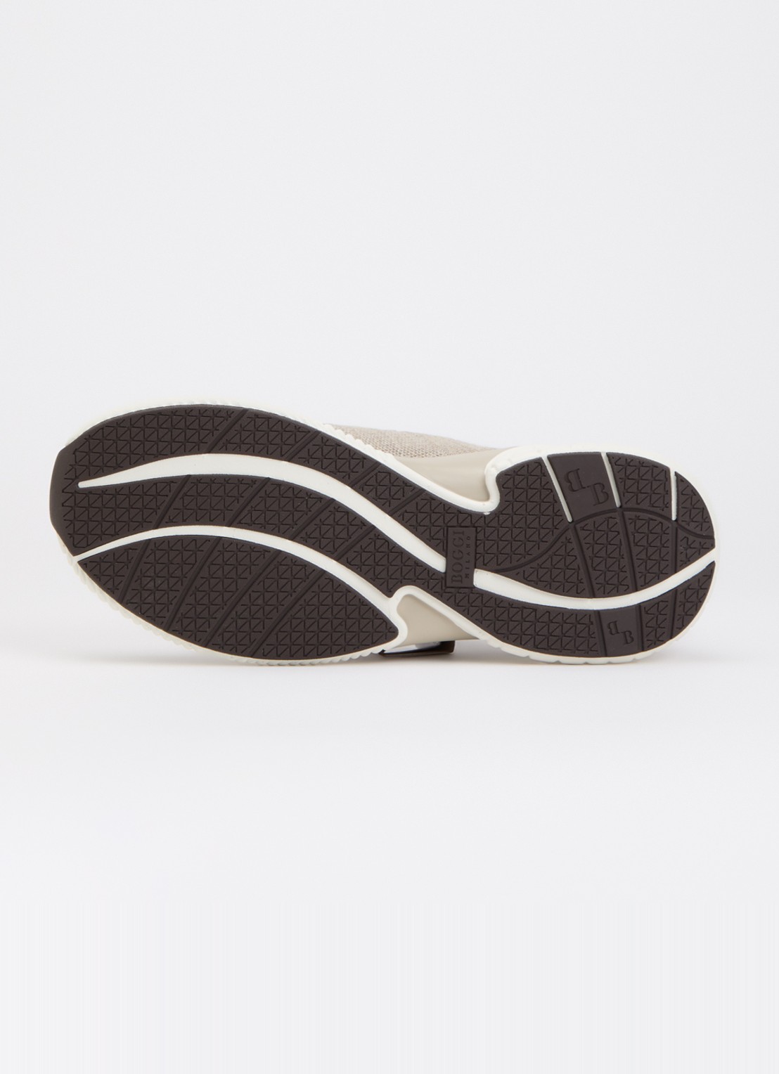 Boggi Milano Sneaker in wolblend met suède details - detail 3 beige