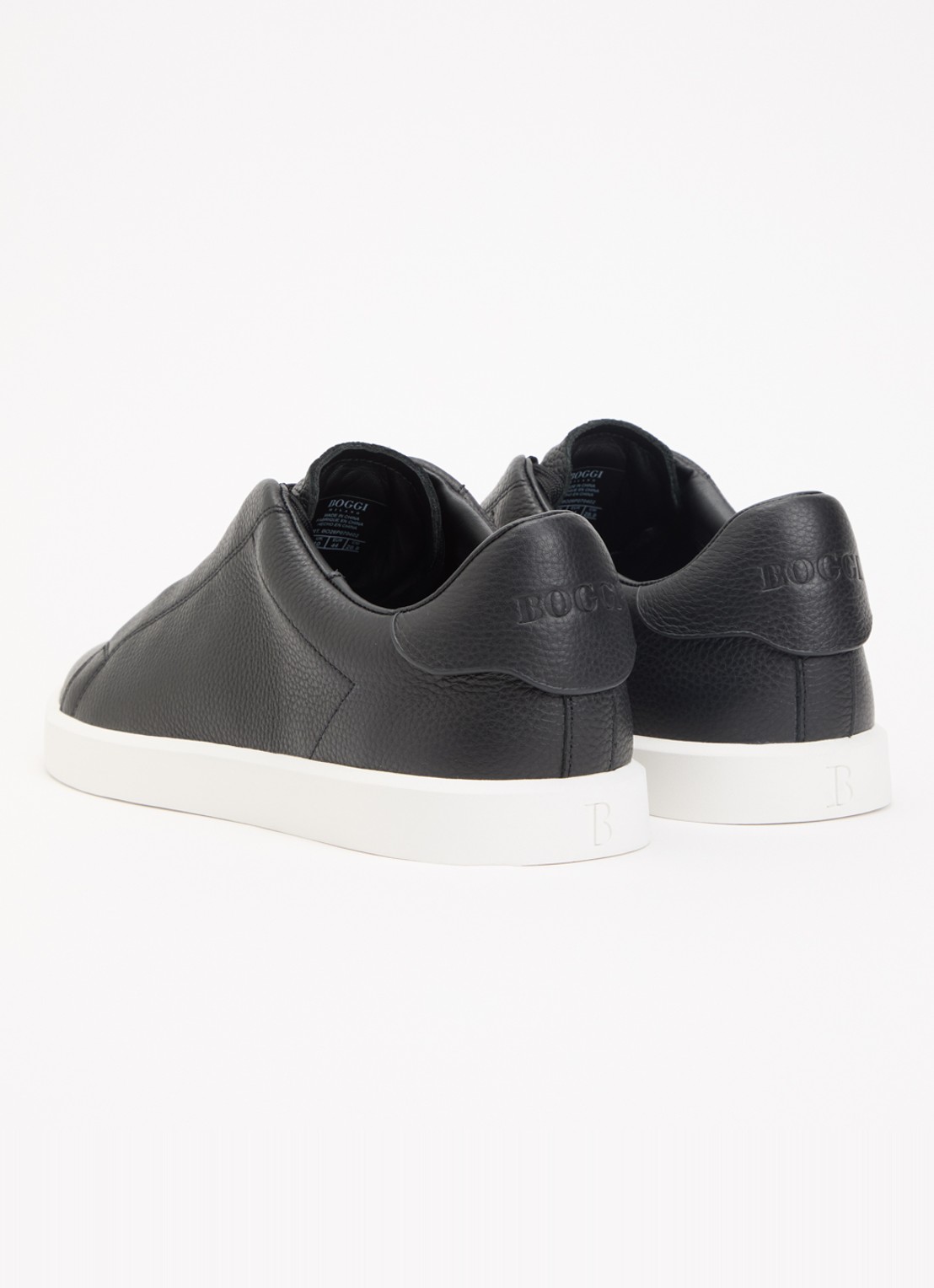 Boggi Milano Sneaker van leer met logo - achterkant zwart