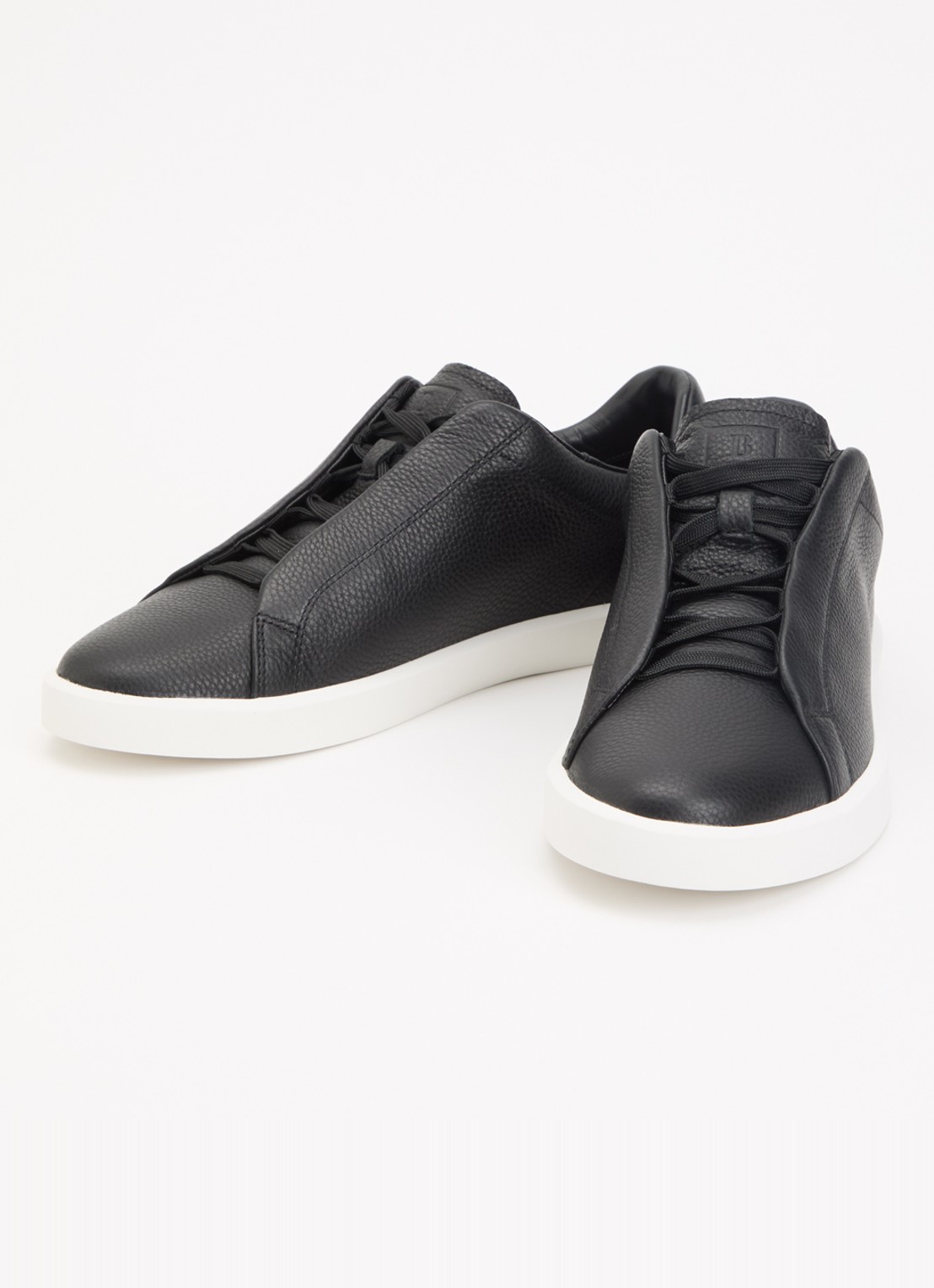 Boggi Milano Sneaker van leer met logo - detail 3 zwart