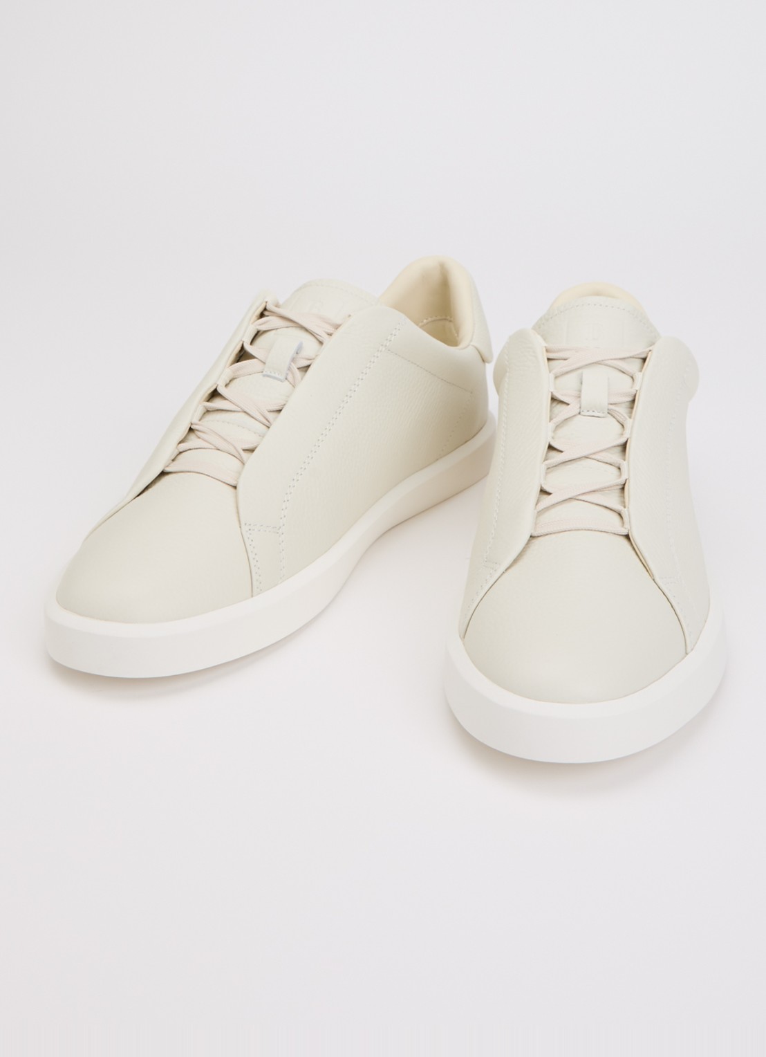 Boggi Milano Sneaker van leer - detail 2 gebroken wit
