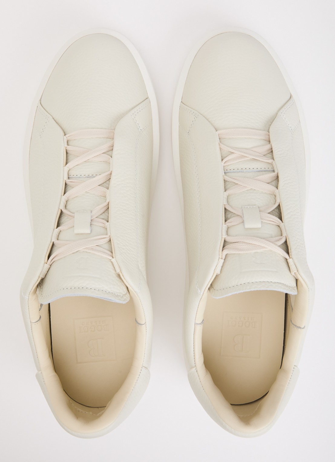 Boggi Milano Sneaker van leer - detail 3 gebroken wit