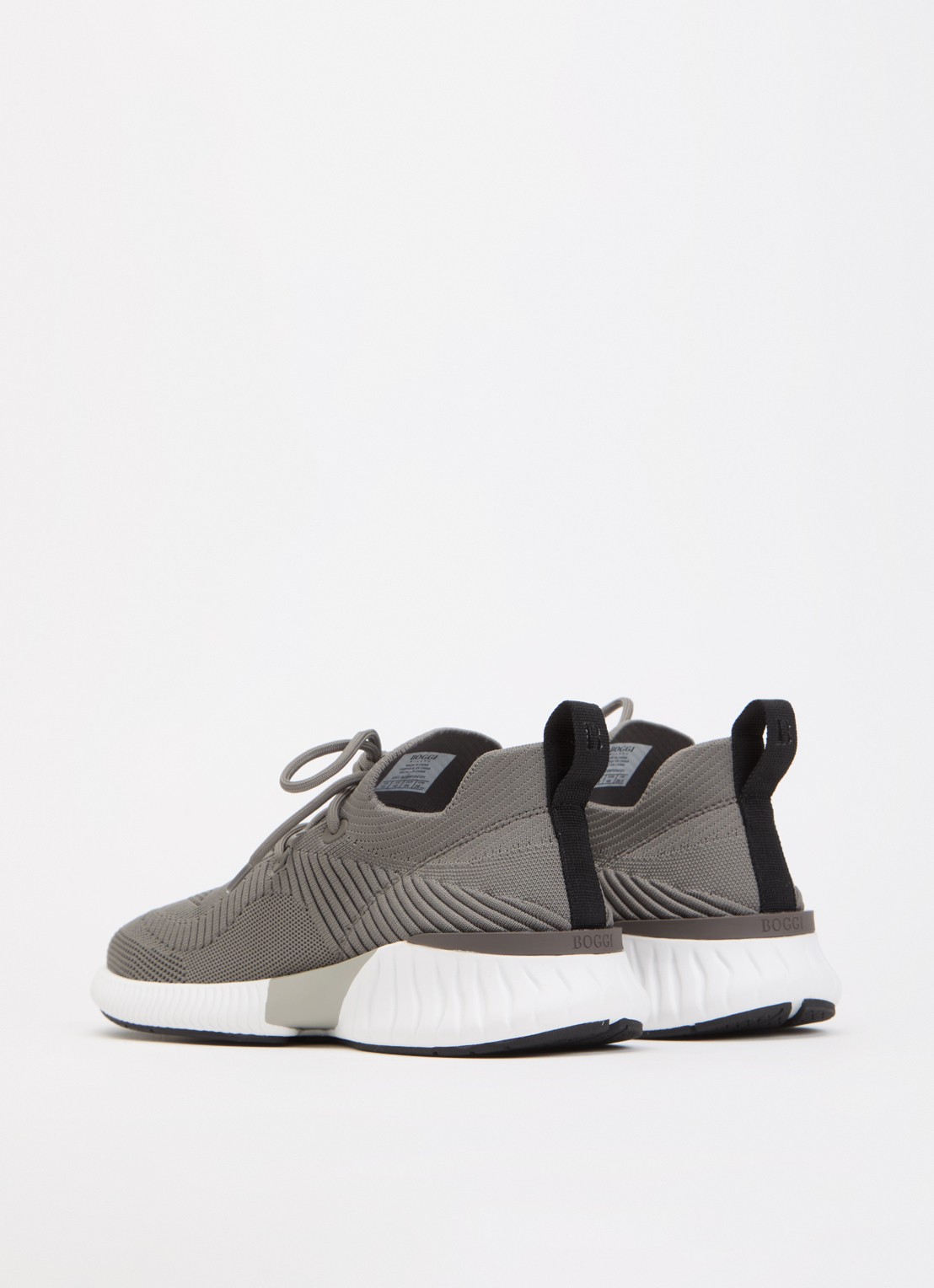 Boggi Milano Sneaker van mesh met logo - achterkant grijs