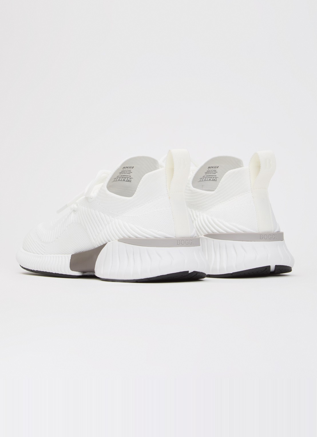 Boggi Milano Sneaker van mesh met logo - achterkant 2 wit