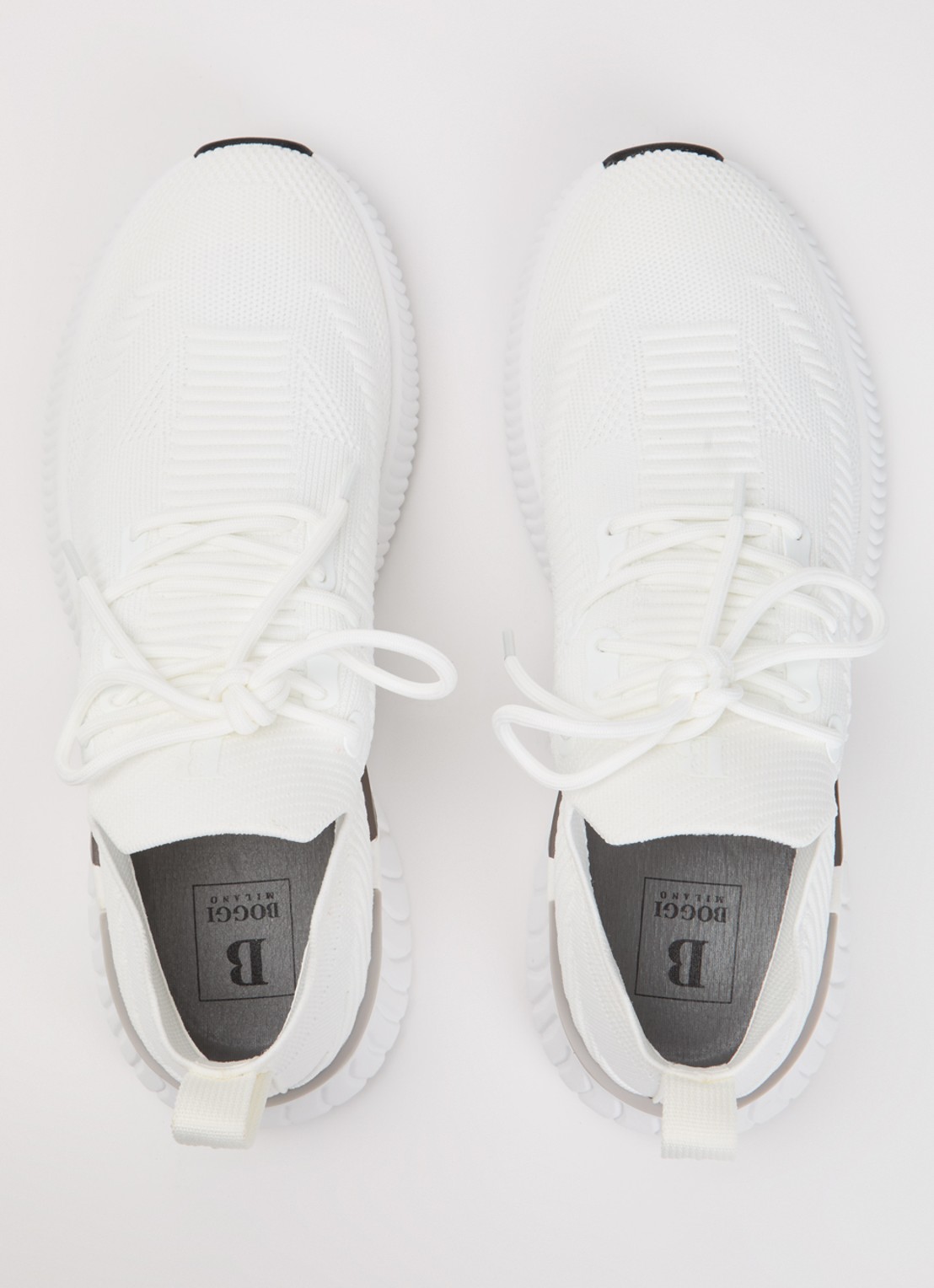 Boggi Milano Sneaker van mesh met logo - detail 4 wit