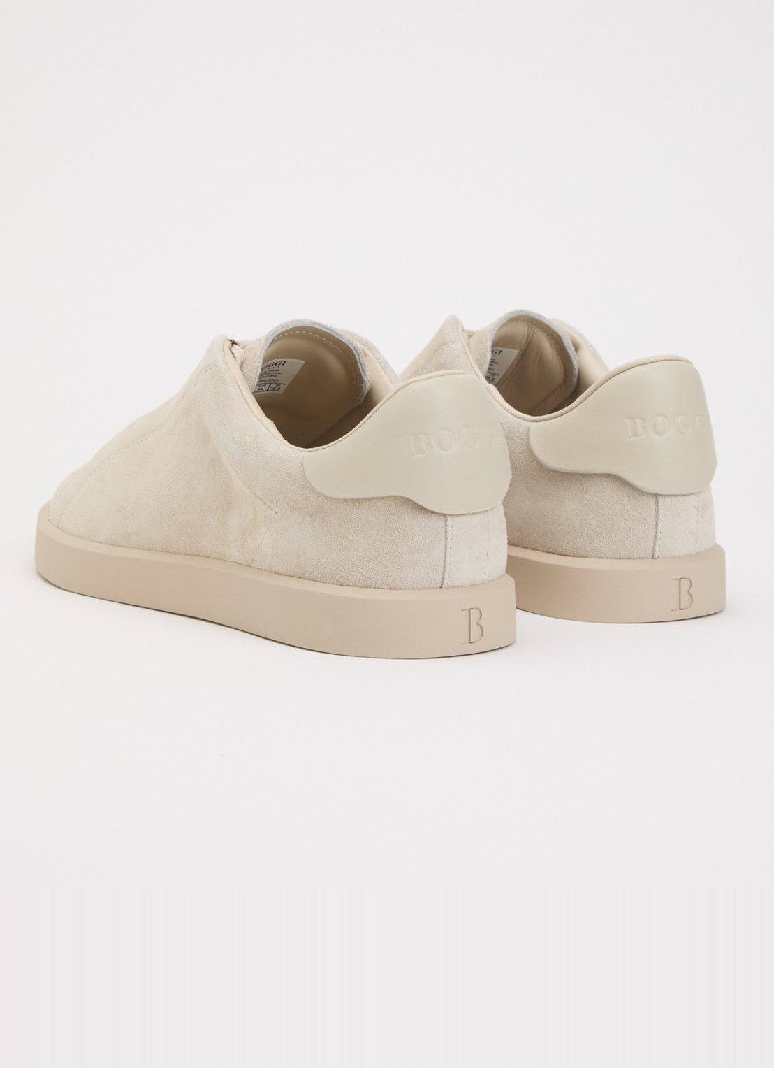 Boggi Milano Sneaker van suède - achterkant 5 beige