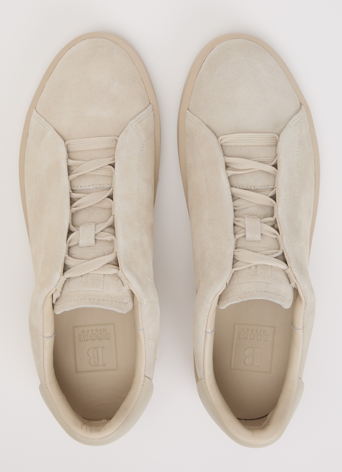 Boggi Milano Sneaker van suède - detail 3 beige