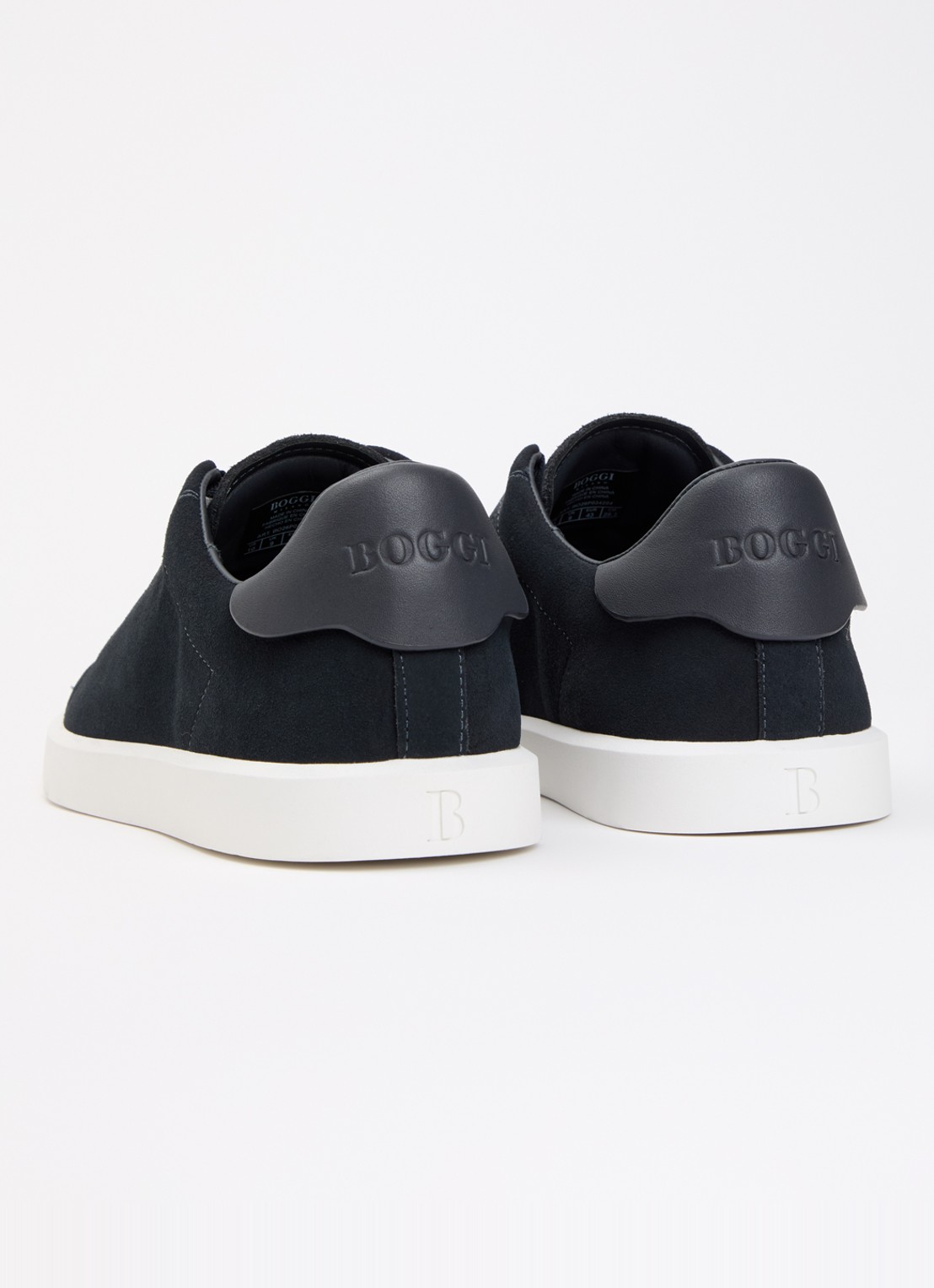 Boggi Milano Sneaker van suède - achterkant donkerblauw