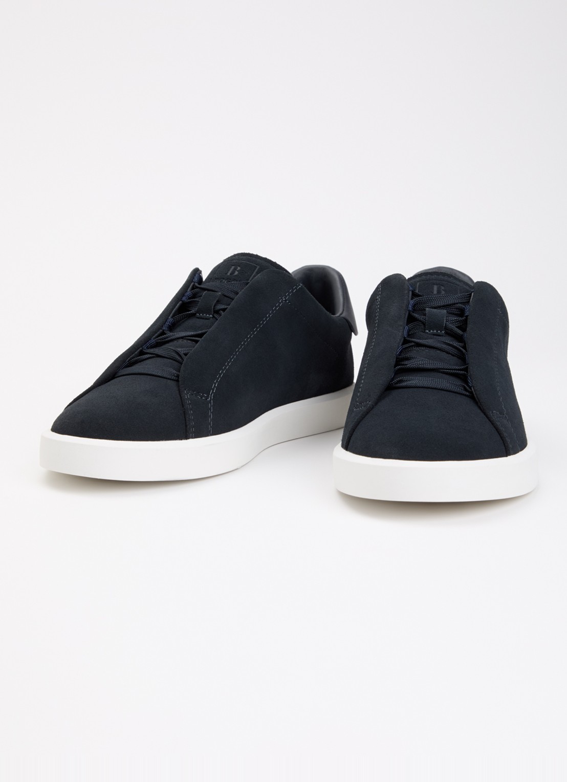Boggi Milano Sneaker van suède - detail 2 donkerblauw